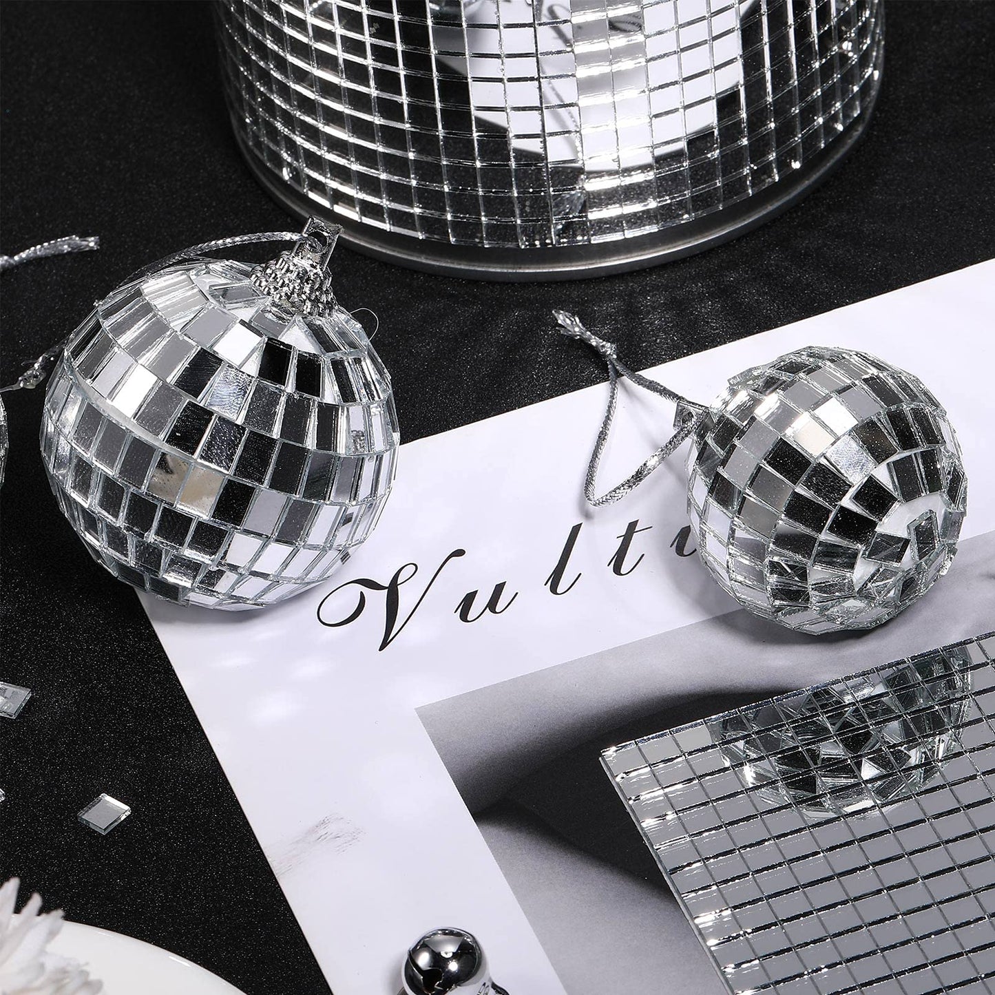 Self-Adhesive Disco Mirror Tiles Mosaic Tiles for DIY Craft Projects, 5 x 5 mm(Silver,7200 Pieces)