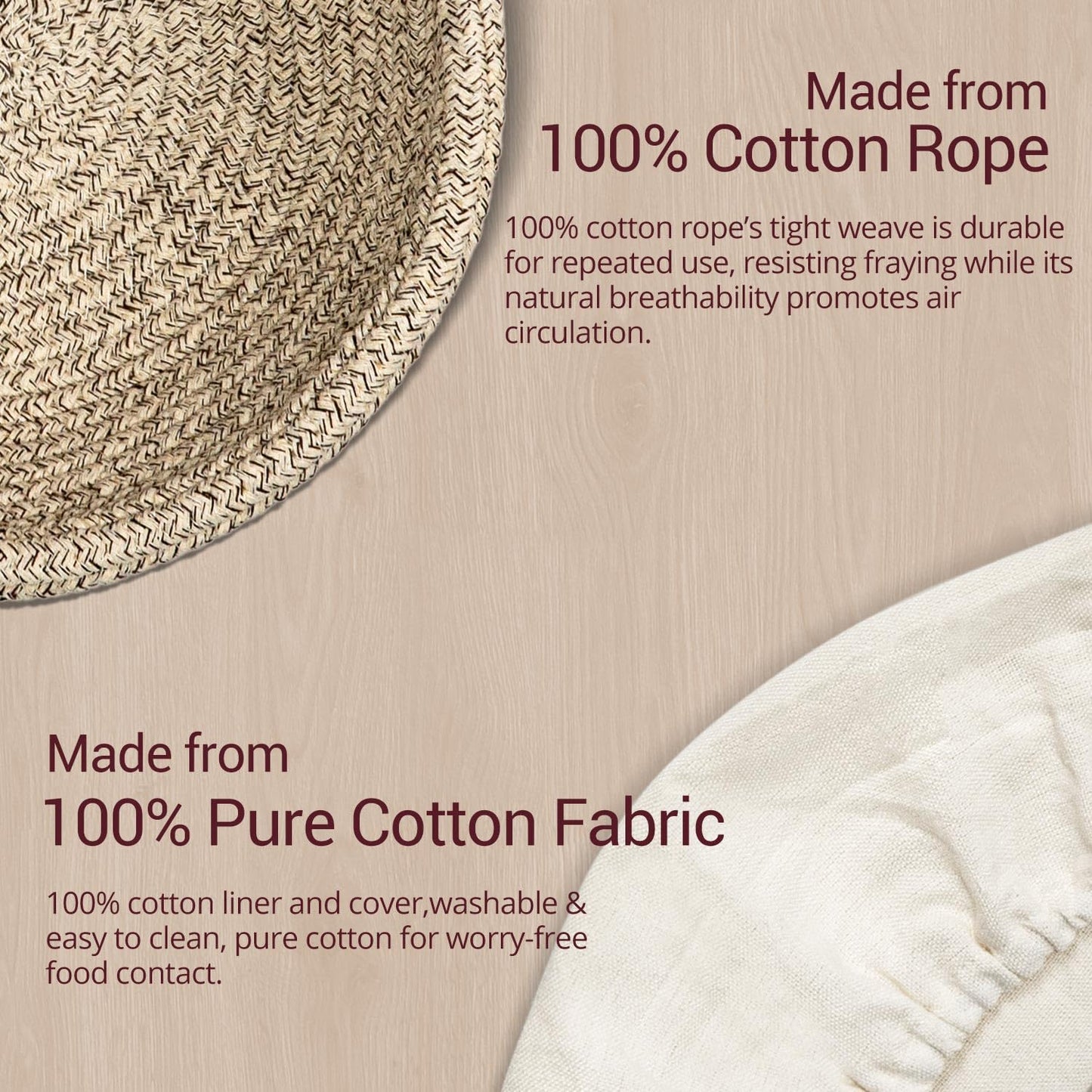 Sourdough Proofing Basket - Banneton Bread Proofing Basket, 9" Round & 10" Oval Cotton Rope Banneton Basket Set with Liners & Covers for Bread Baking
