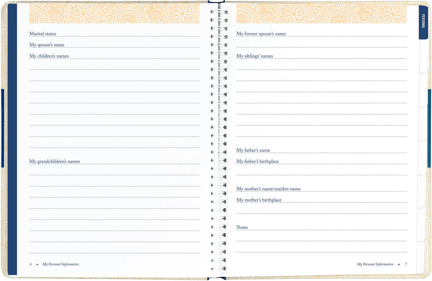 Peace of Mind Planner: Important Information about My Belongings, Business Affairs, and Wishes