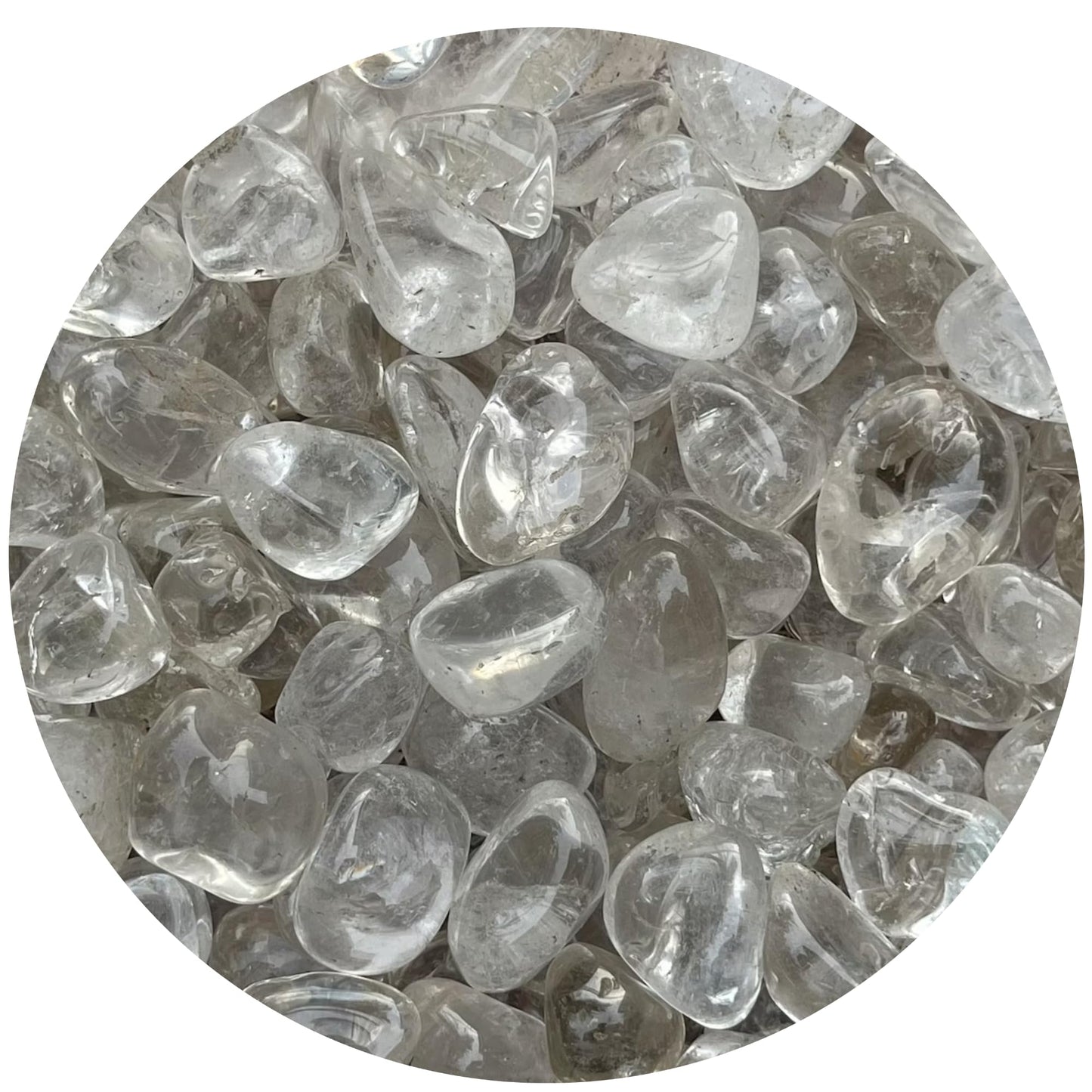 GAF TREASURES 5 Pcs Clear Quartz Tumbled Stones, Polished Natural Clear Quartz Gemstone, Clear Quartz Healing Crystals (Clear Quartz)