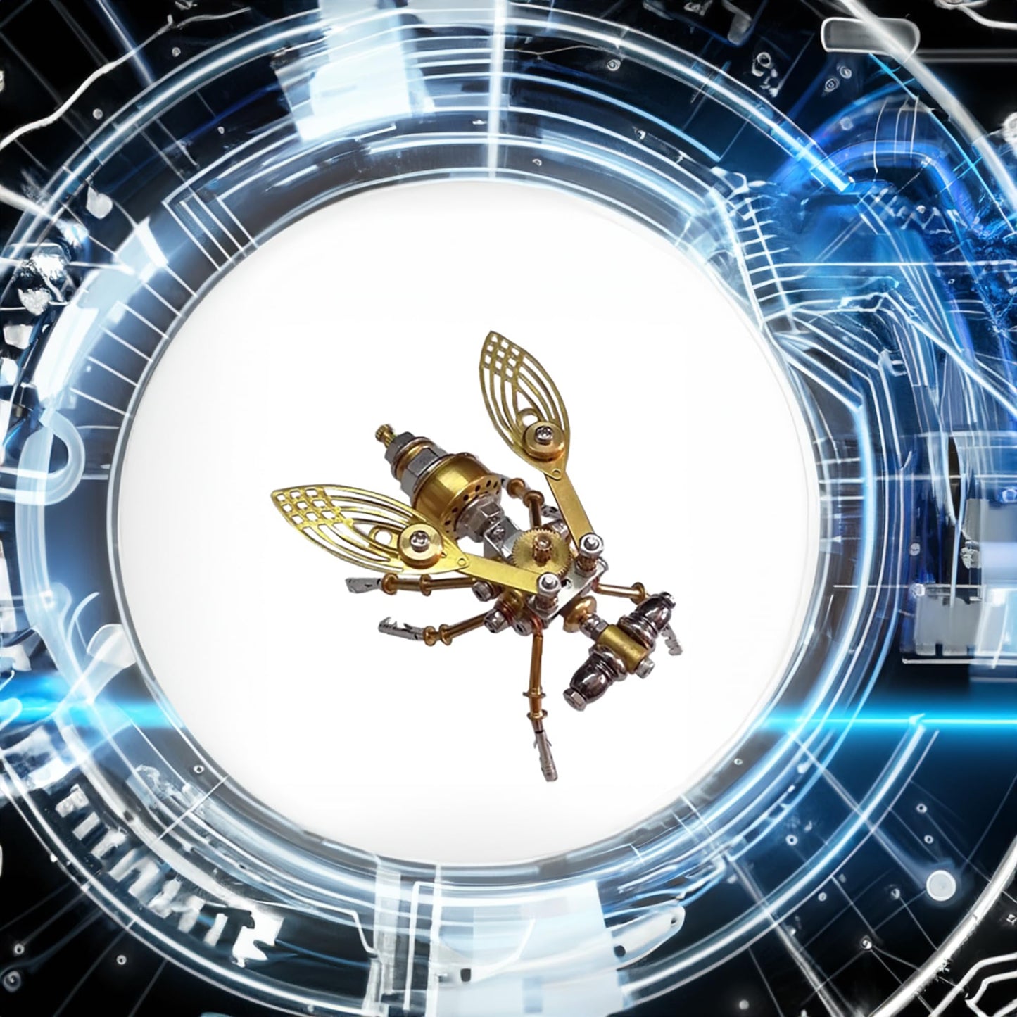 Steampunk Insect Bug Sculpture Mechanical 3D Puzzle Kits for Adults, Making kit DIY Projects Metal Building, Ideas for Birthday(Drosophila melanogaster)