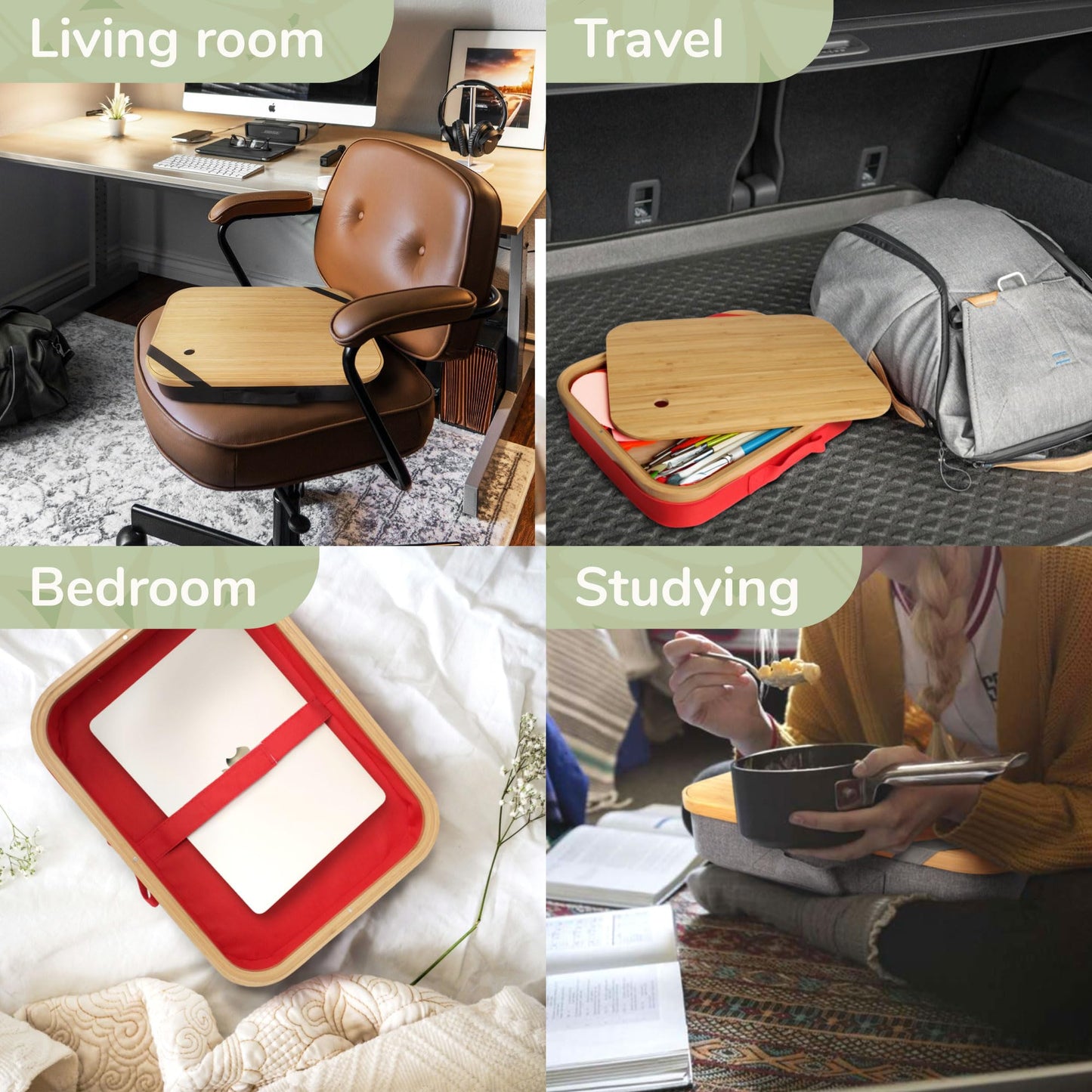BambooMN Lap Storage Desks - Grey