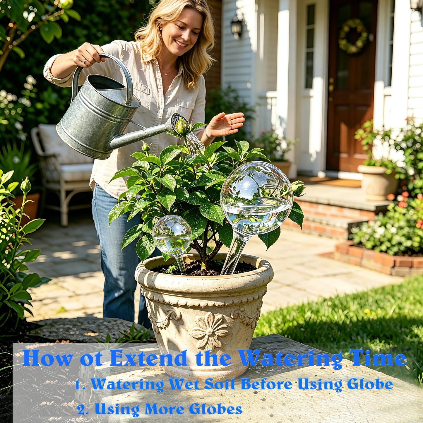 Plant Automatic Watering Devices, Clear Plastic Self-Watering Bulbs Flower Automatic Watering Device While Away Garden Waterer for Plant Indoor Outdoor