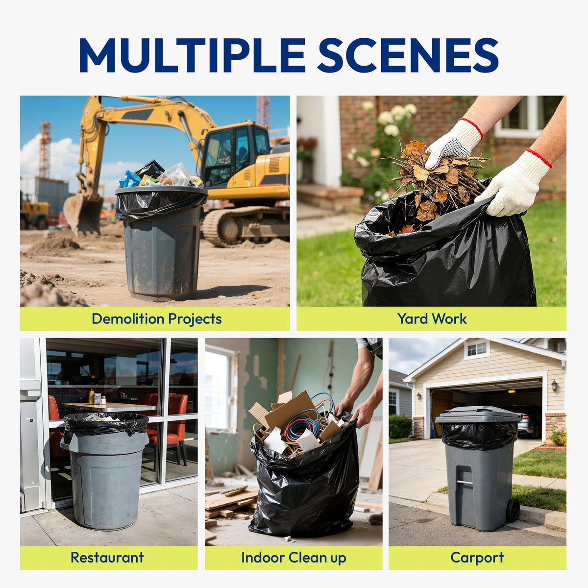 Heavy Duty Trash Bags 33 Gallon 30 Count