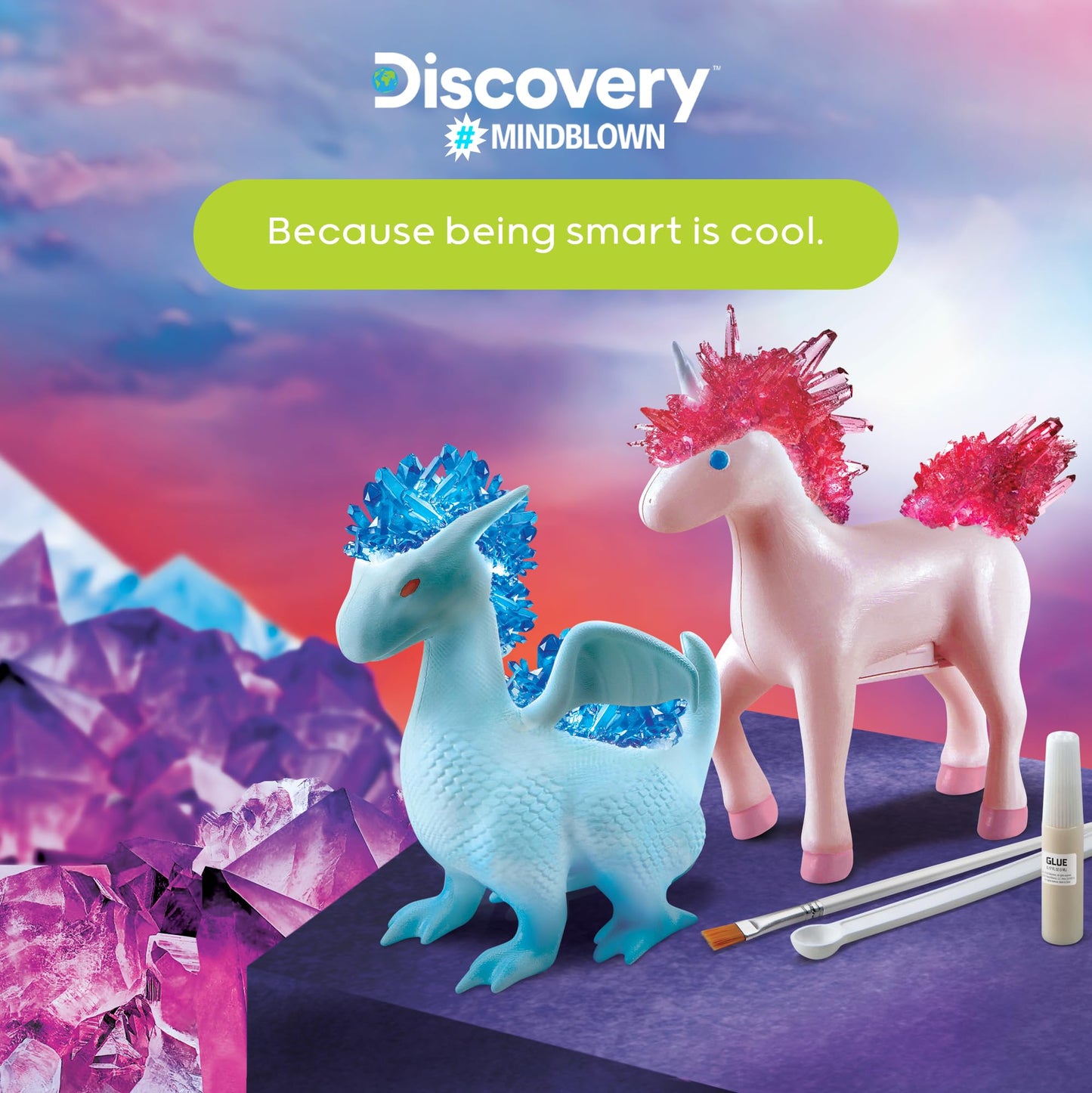 Discovery™ Dragon & Unicorn Crystal Grow Kit, DIY STEM Activity Set, Educational Arts & Crafts for Kids, Children's Chemistry & Science Learning Toy, Fun & Safe Science Project Gift Ages 8+