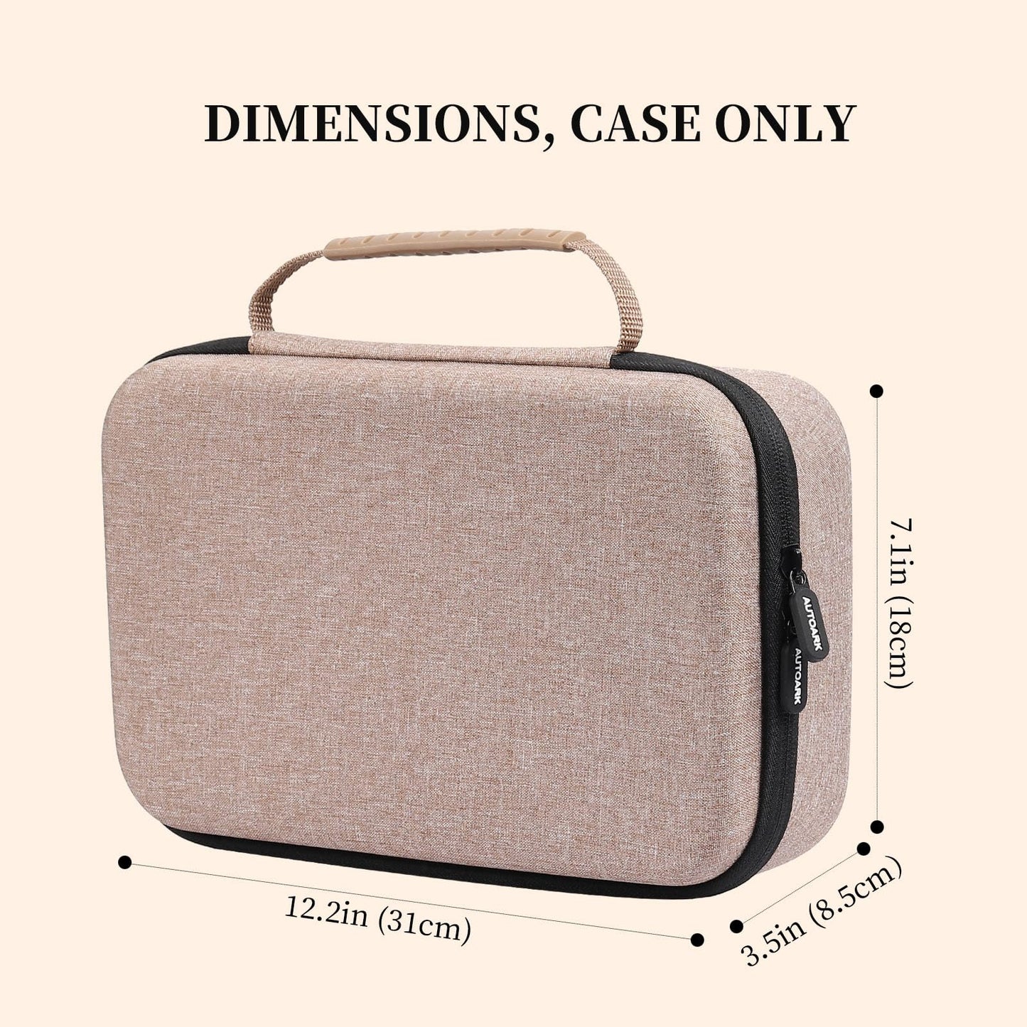 AUTOARK EVA Hard Shell Travel Eyeglasses Case,7 Adjustable Dividers,Holds 8 Glasses,Felt Lining,Fits Large Sunglasses,Zipper Closure Storage Box for Men/Women,Brown,MKAW023
