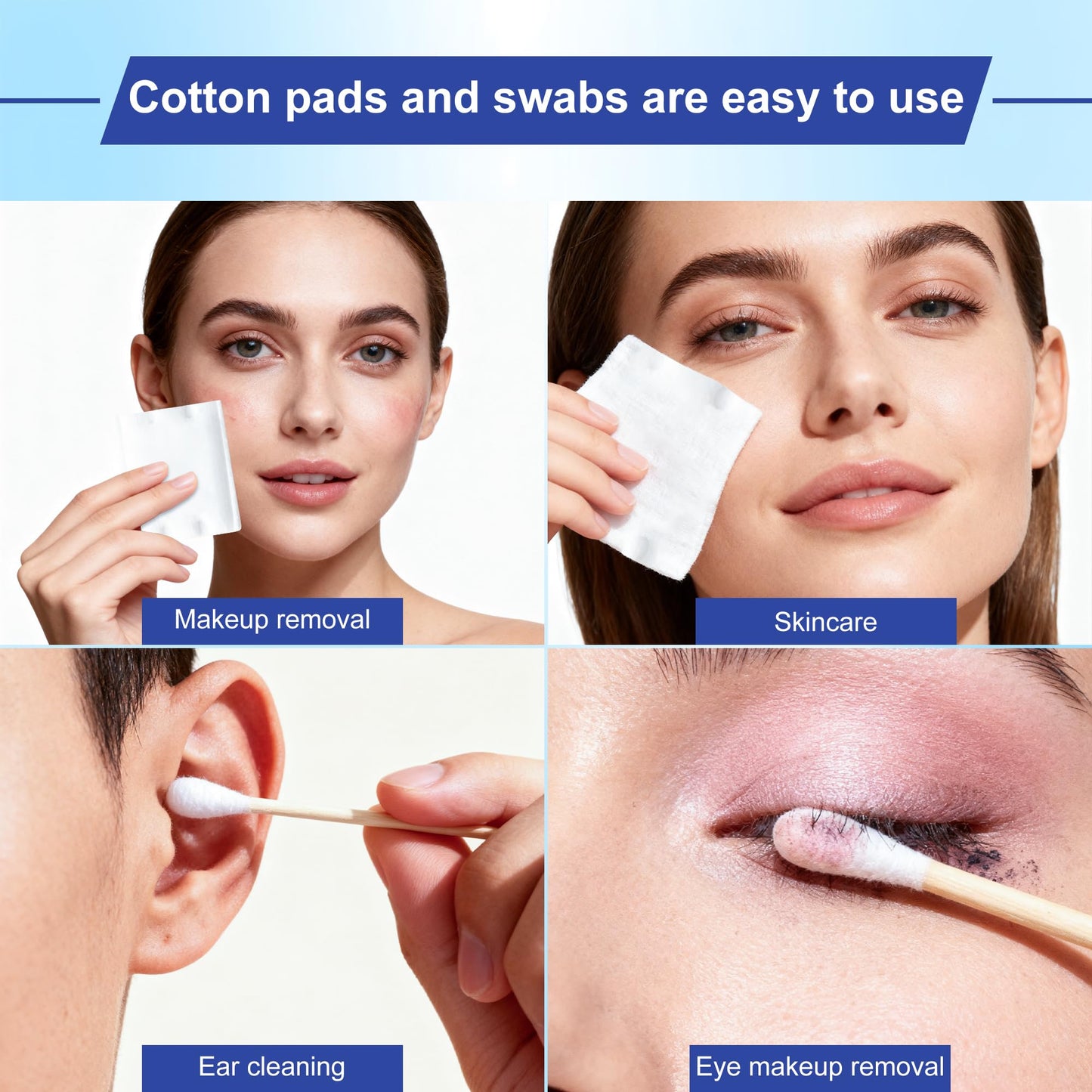 LLHQAMT Vanity Kits Bulk, Hotel Vanity Individual Packaging, Vanity Kit With Cotton Pads, Cotton Swabs, Dental Floss And Nail File, Suitable For Travel, Hotels, Home (50 pcs)
