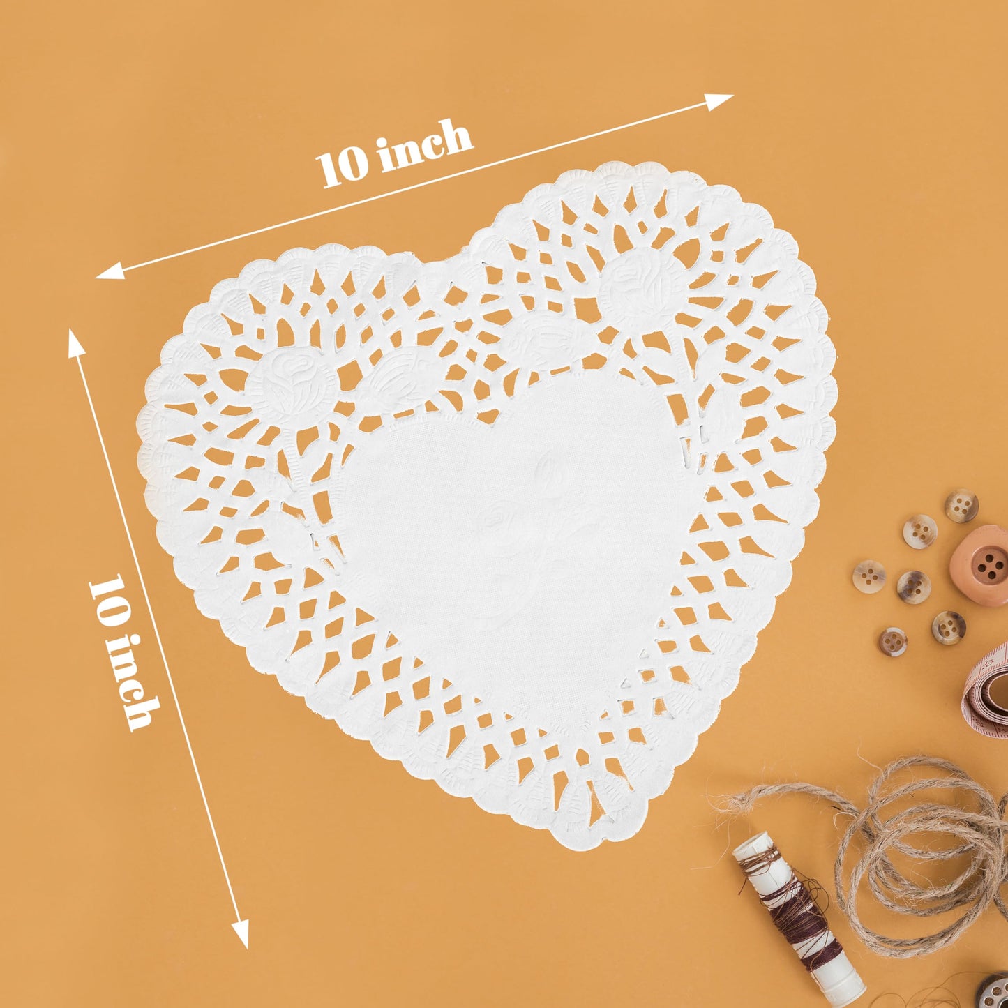 Heart Doilies 10 Inches - Pack of 100, 25 Each in Red, Pink, White, and Blue - Perfect for Valentine's Day Decorations.