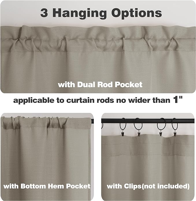 Chyhomenyc Stone Beige Curtains 78 Inch Length 2 Panels Set, Faux Linen Textured Light Filtering Soft Airy Farmhouse Curtain Drapes for Living Room Bedroom, 40Wx78L