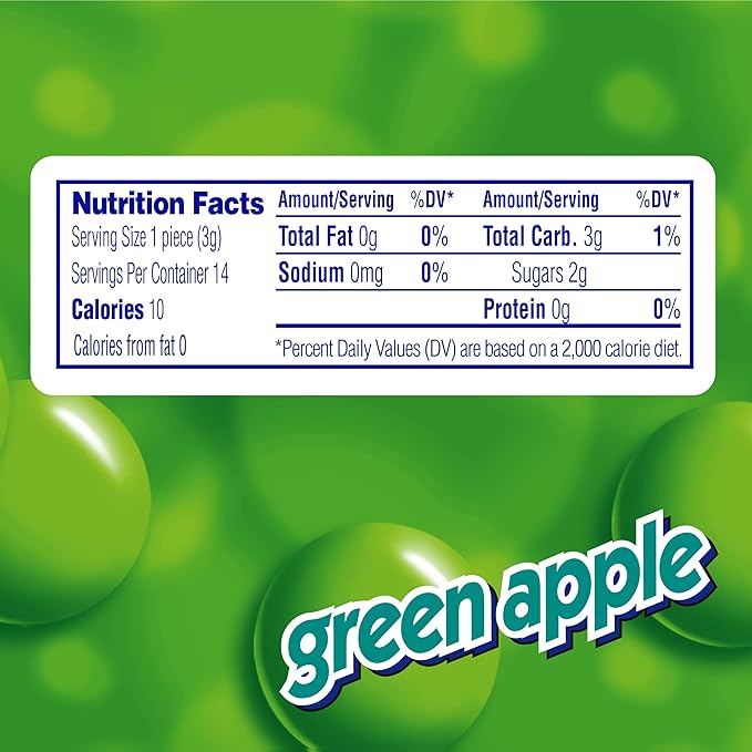 Mentos Chewy Mint Candy Roll, Green Apple, Bulk, Party, Non Melting, 1.32 ounce/14 Pieces (Pack of 15)