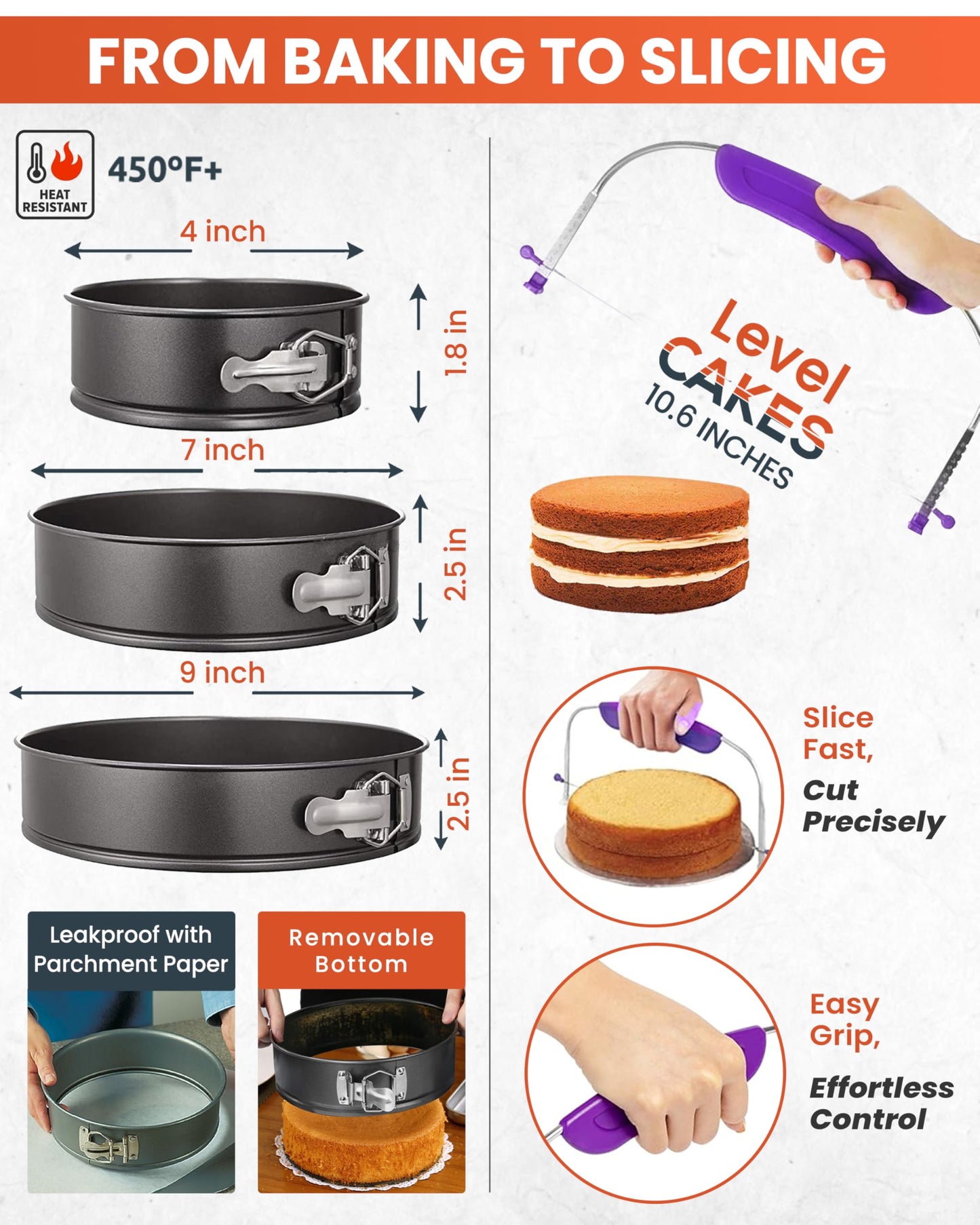 RFAQK 700PCs Cake Decorating Kit with Baking Supplies - Cake Turntable for Decorating with Baking Pans, Leveler, 24 Numbered Piping Tips, 2 Spatulas, Fondant Tools, Video Course, Pattern Chart & More