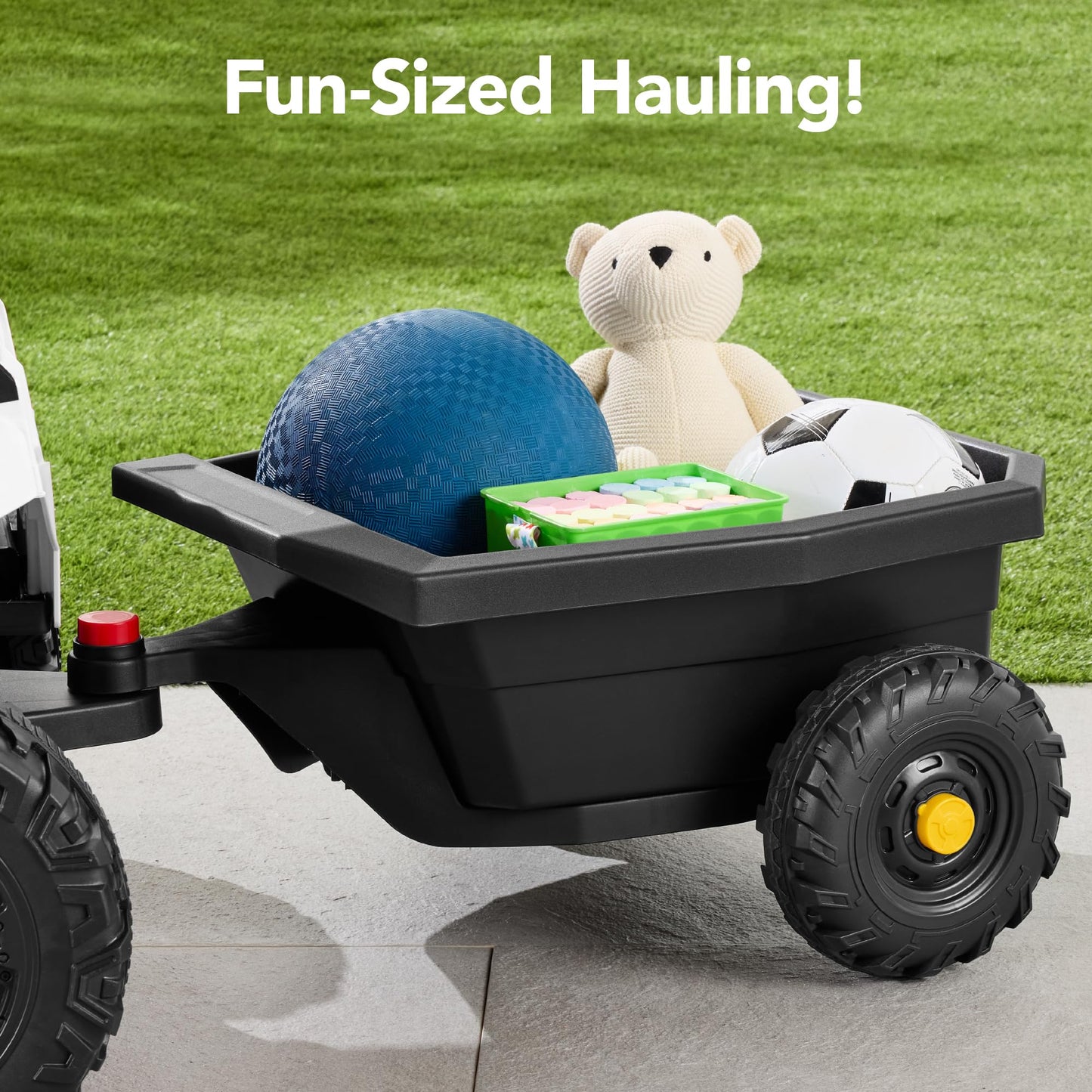 Best Choice Products Kids 12V Electric Ride On UTV Car and Trailer w/Parent Control, LED Lights, 2 Speeds, Bluetooth - White