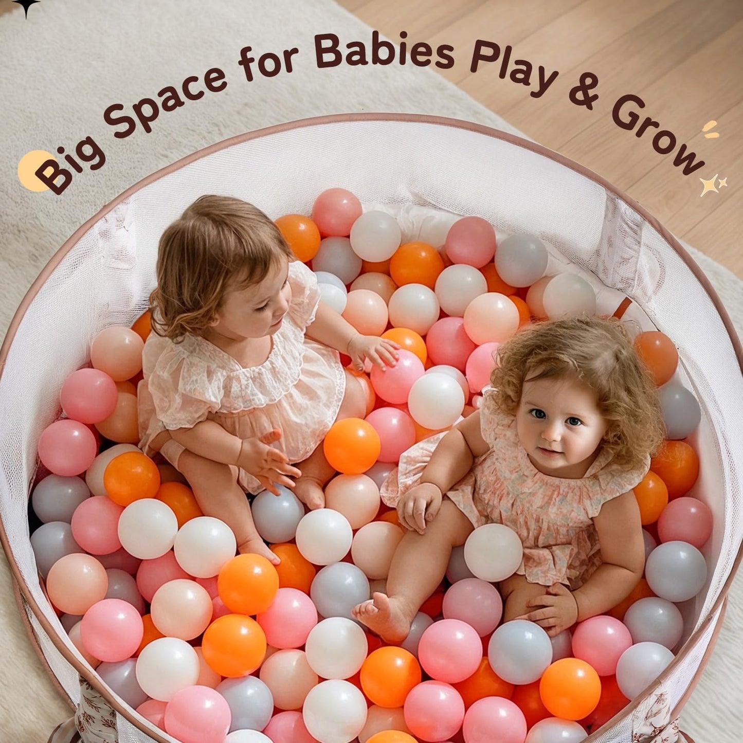 Mallify 6-in-1 XL Large Baby Gym & Ball Pit, Play Mat & Play Gym, Combination Baby Activity Gym with Milestone Cards for Sensory Exploration and Motor Skill Development, Balls are not Included