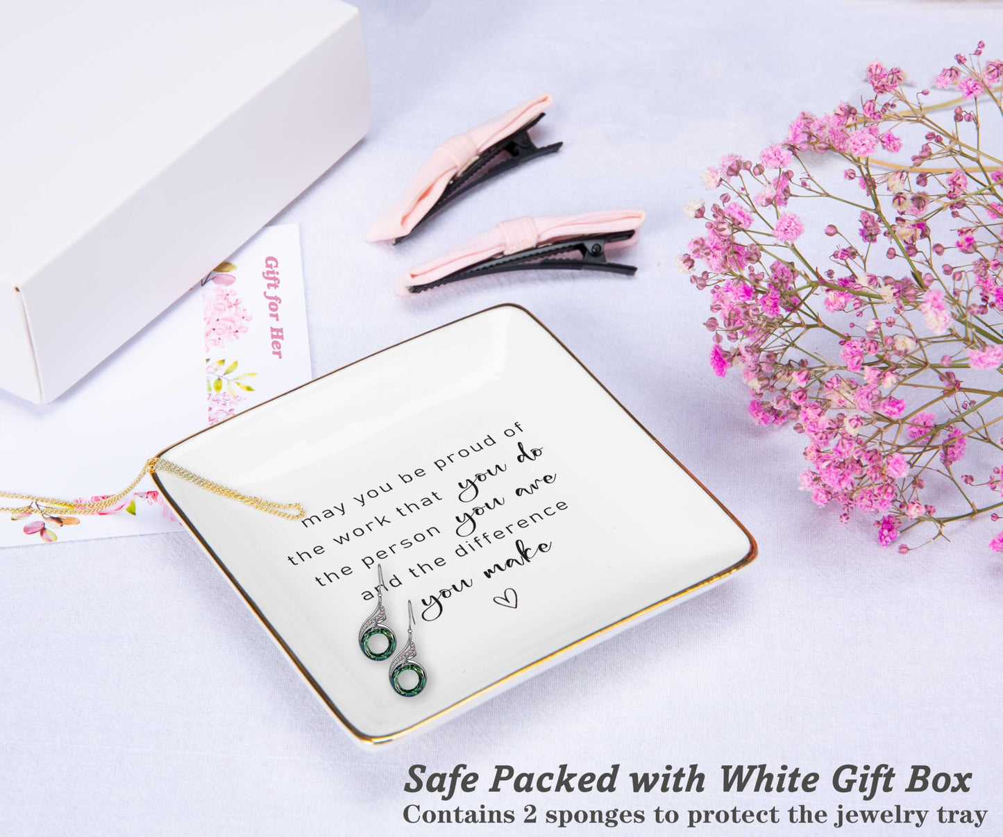 May You Be Proud of the Work You Do-Colleague Promotion,Retirement,Moving Away,Farewell,Goodbye,Leaving New Job Gifts-Boss Coworker Appreciate,Christmas Gifts-Jewelry Tray Trinket Holder Ring Dish