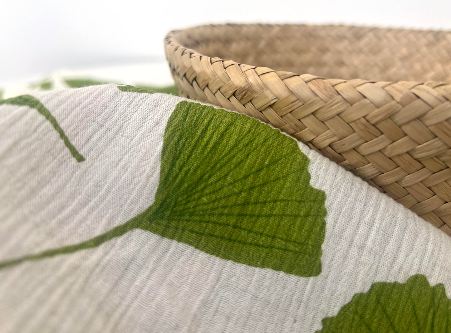 Linen Rayon Blend Fabric by The Linen Lab – Lightweight, Soft, 42"~43" Wide, Pre-Washed Material for Sewing, Clothing, Crafts & DIY (1 Yard pre Cut, Green Ginkgo with Subtle Wrinkle Effect)