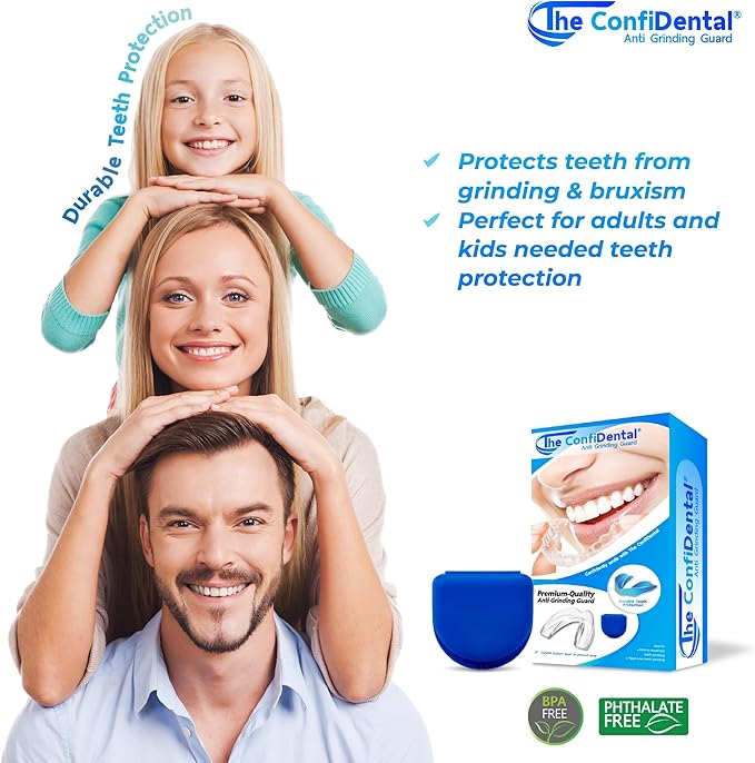 The ConfiDental Mouth Guard for Teeth Grinding and Clenching - Moldable Dental Nightguard Protection for Mild to Heavy Teeth Grinders at Night - 5-Pack (3 Regular, 2 Heavy-Duty)