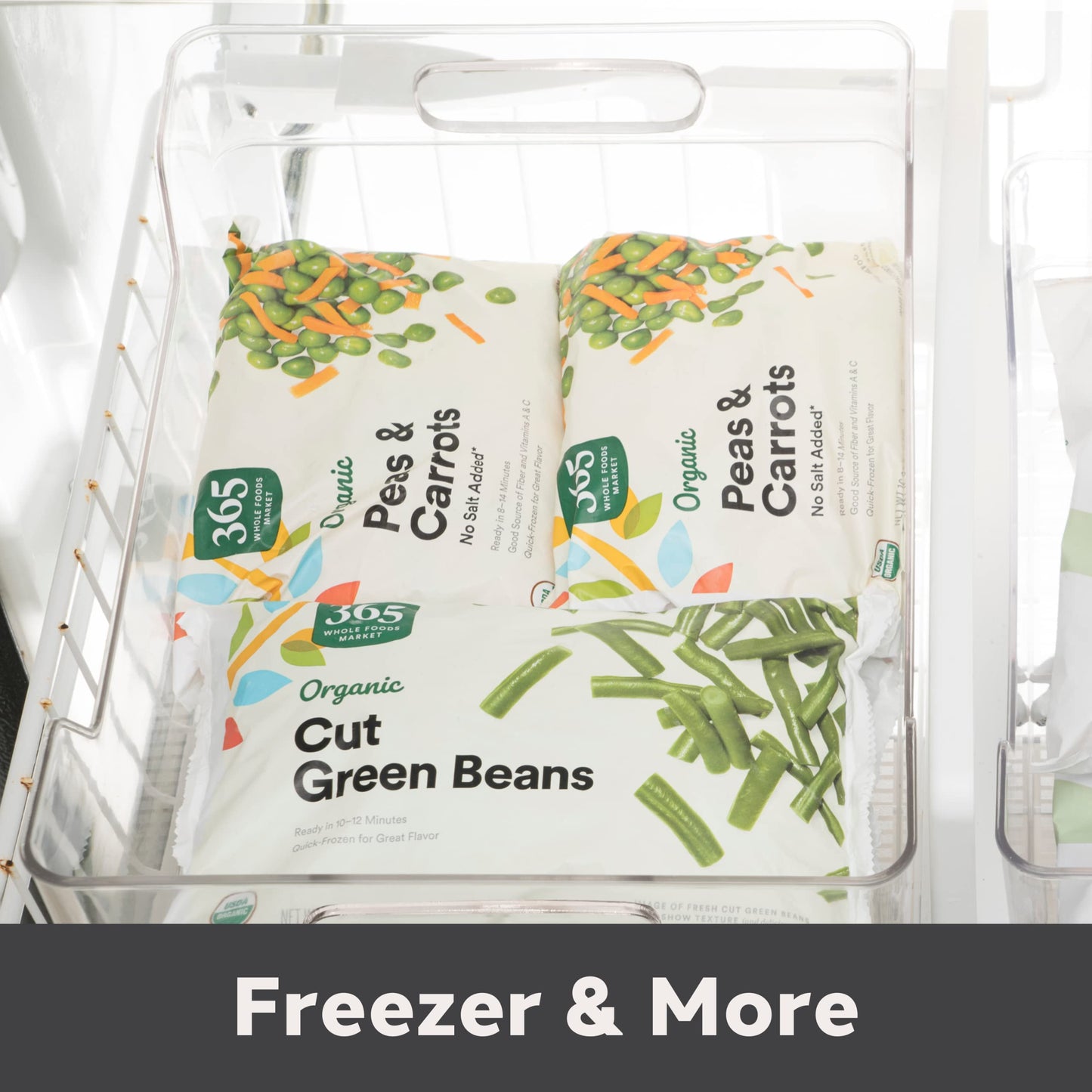 Oggi Storage Bin With Handles - Deep (9.75" x 9" x 6") - Ideal for Kitchen Organization, Pantry Storage, Fridge Organizing, Clear