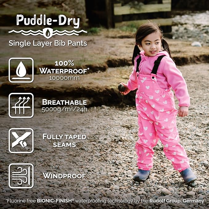 JAN & JUL Waterproof Rain Bib Pants, Overalls for Toddlers and Kids