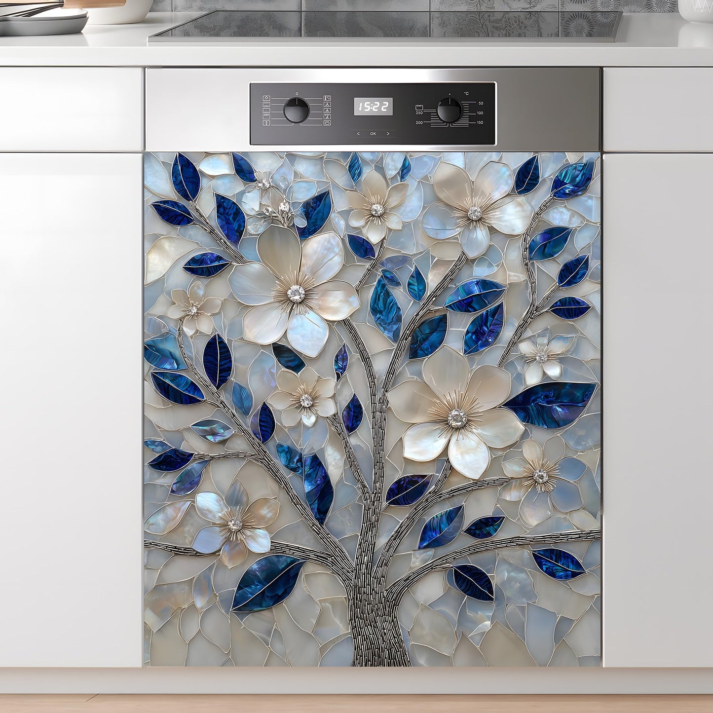 AOHMPT Dishwasher Magnet Sticker Cover Panel Decal Refrigerator Magnetic Sticker Decorative for Kitchen Decoration,Fridge Door Cover, Appliances Stickers 23"x26"