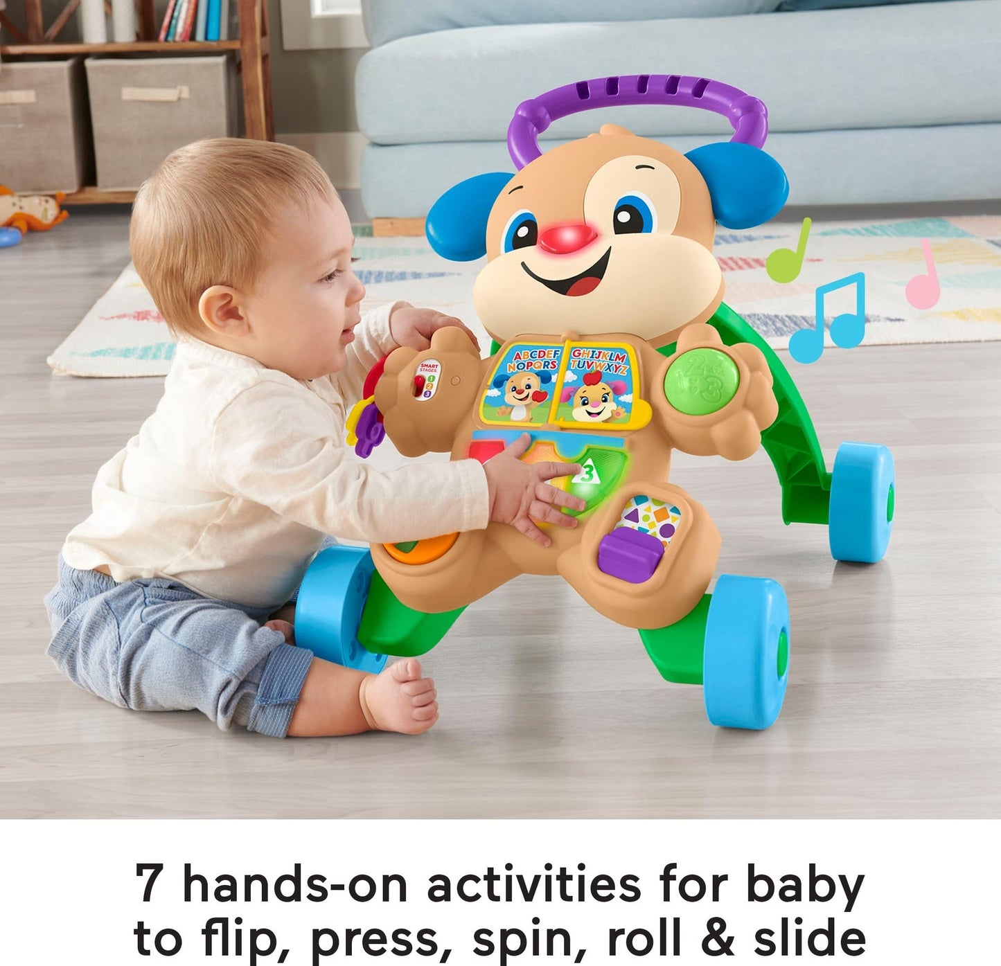 Fisher-Price Baby Toy Laugh & Learn Smart Stages Puppy Walker with Educational Music Lights & Activities for Infants Ages 6+ Months