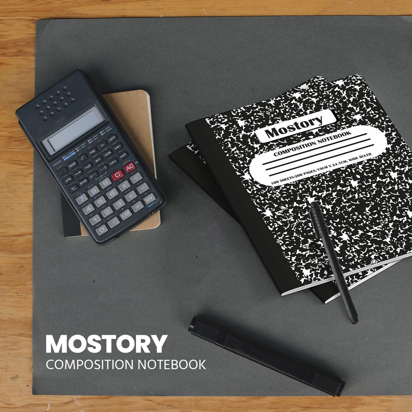 MOSTORY Pack of 10 Composition Notebook - Wide Ruled 200 Pages (100 Sheets), Size 7.5" x 9.75", Bulk School Supplies, Office, Bulk Notebooks for School, Writing Journal Notebook with Lined Paper