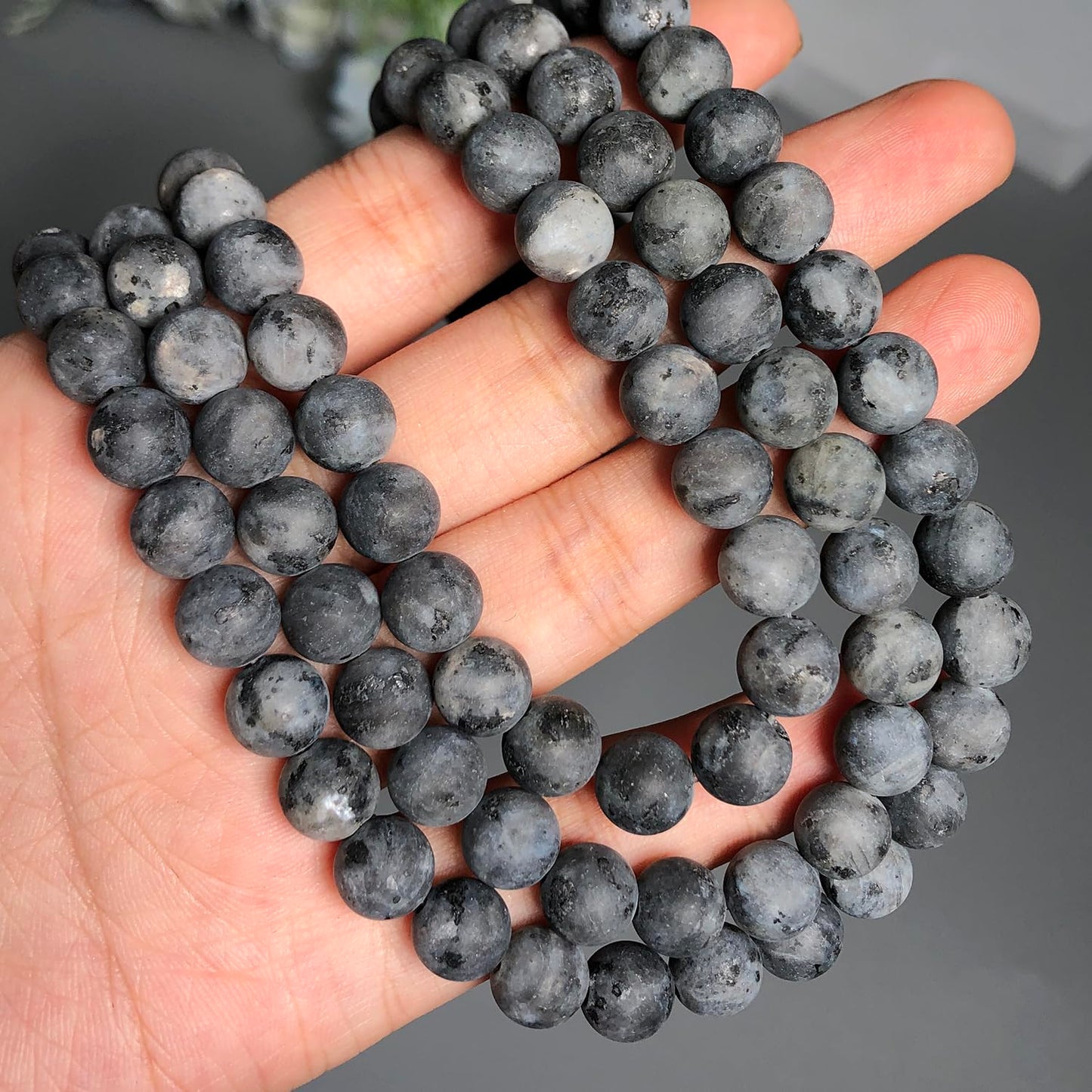 NITOPUPU 100Pcs 8mm Matte Black Flash Obsidian Beads for Jewelry Making, Natural Round Loose Gemstone Stone Bead for Necklace Bracelets, Crafts for Adults with Crystal Stretch Cord