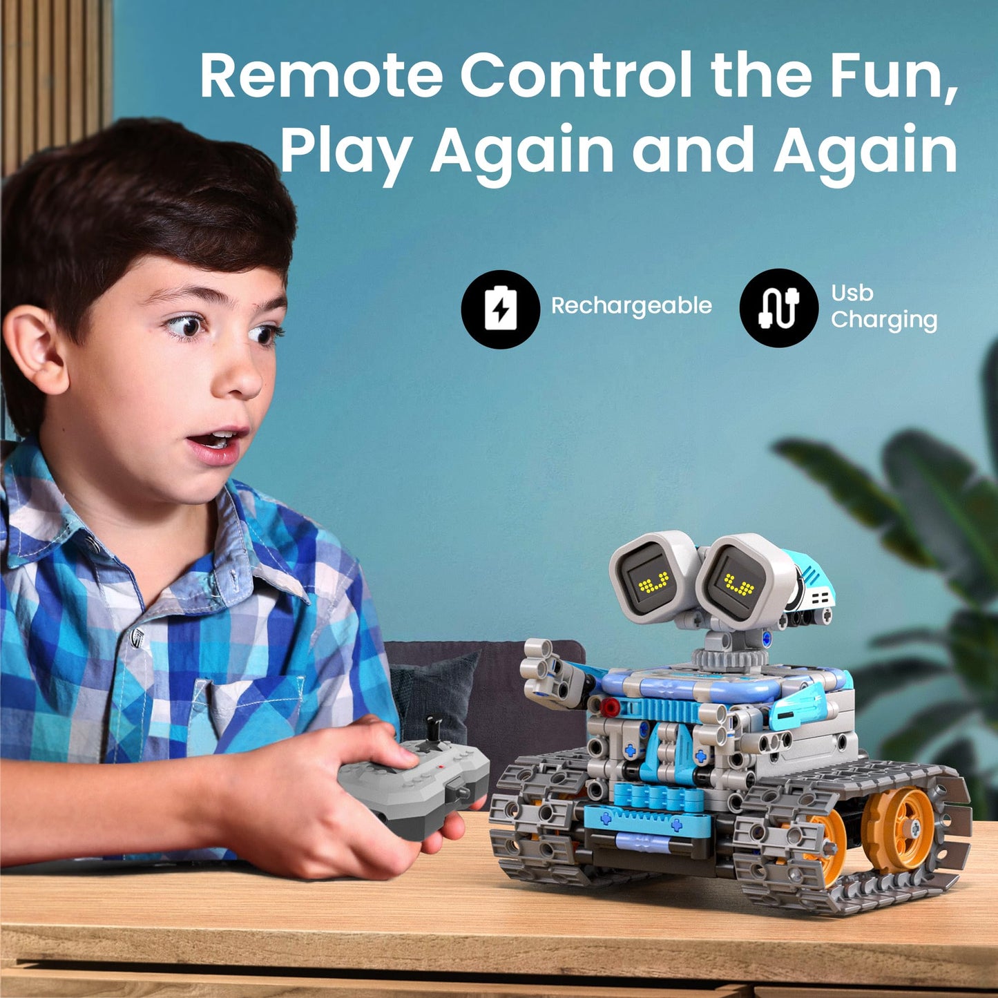 Sillbird Robot Building Kit with Remote Control STEM Gifts for Kids Age 8-12, Coding Robotics Technic Toy Set for Boys' Birthday, Buildable 5-in-1 Models with 473 Pieces