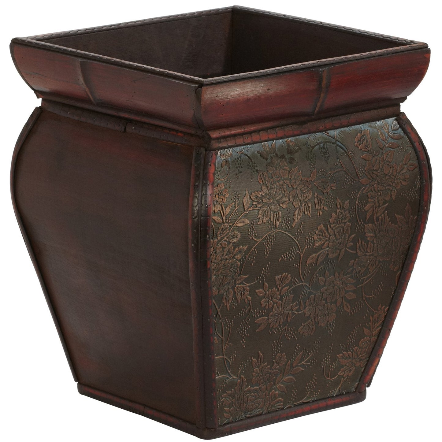Nearly Natural 0523 Square Planters with Rim (Set of 4) Brown