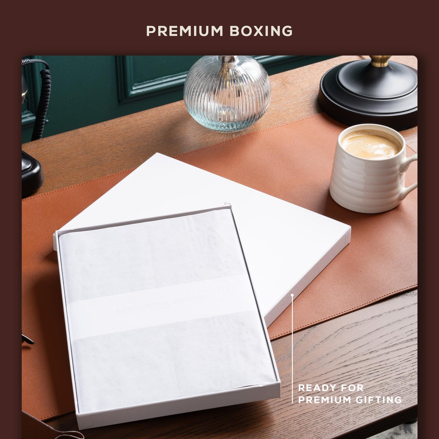 BEECHMORE BOOKS Large Lined Journal Notebook, 8.5" x 11.5" (A4) Hardcover Vegan Leather Executive Diary for Work, Thick 120gsm Paper, Lay-Flat Binding, Gift Box