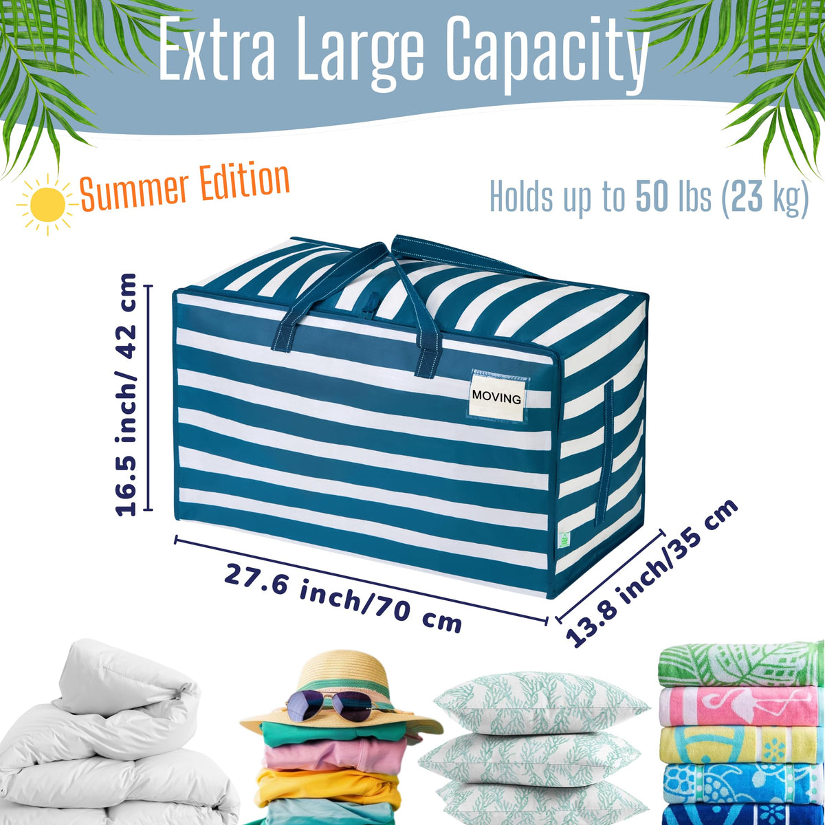 8 Pack Extra Large Heavy Duty Moving Bags with Wide Opening & Reinforced Handles (8 Count)