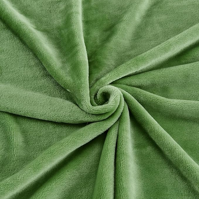 SOCHOW Flannel Fleece Blanket Throw Size, All Season Super Soft Cozy Blanket for Bed or Couch, Sage Green, 50x60 inches