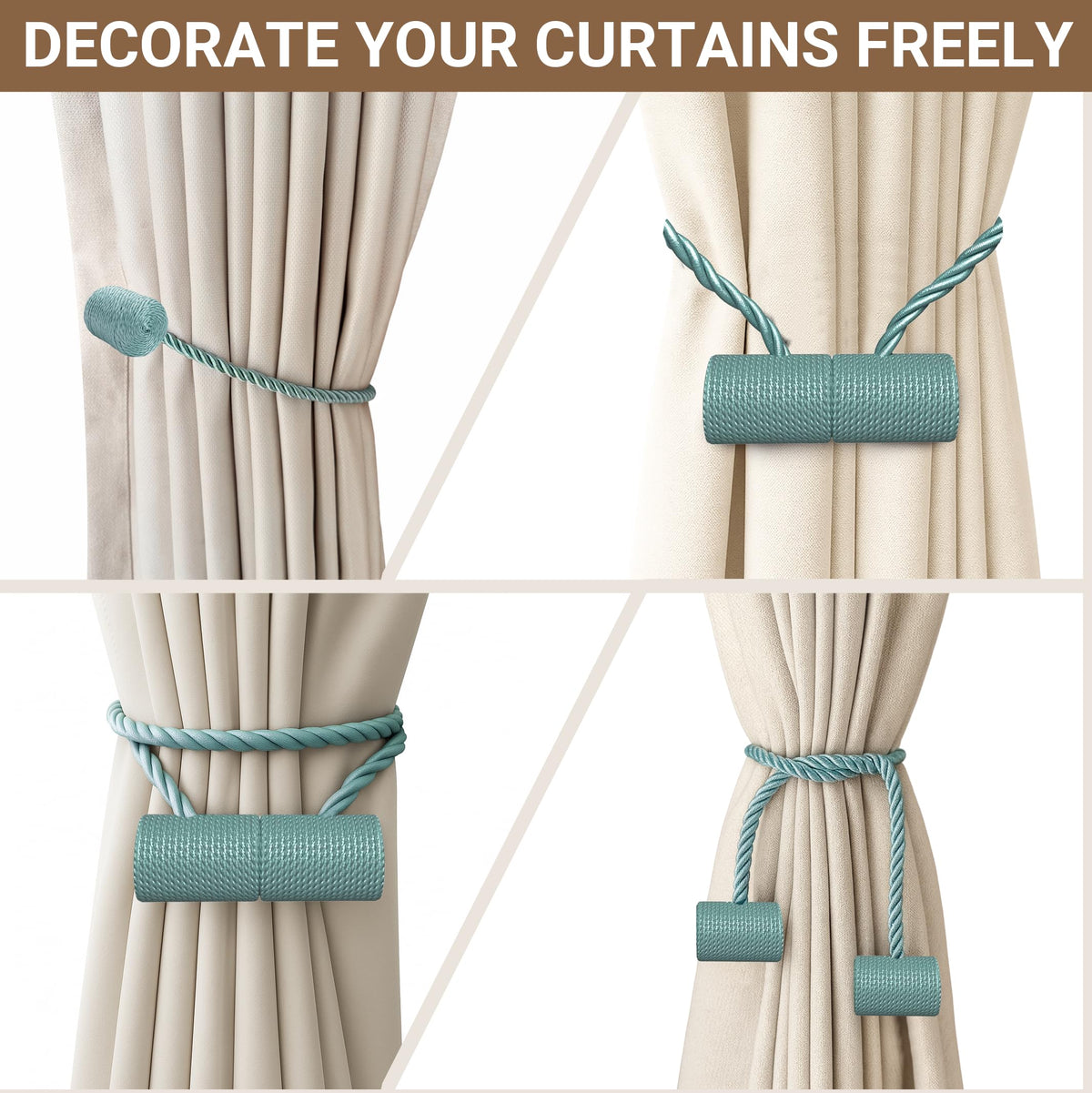 Magnetic Curtain Tiebacks Blue 6pcs (6 Count)