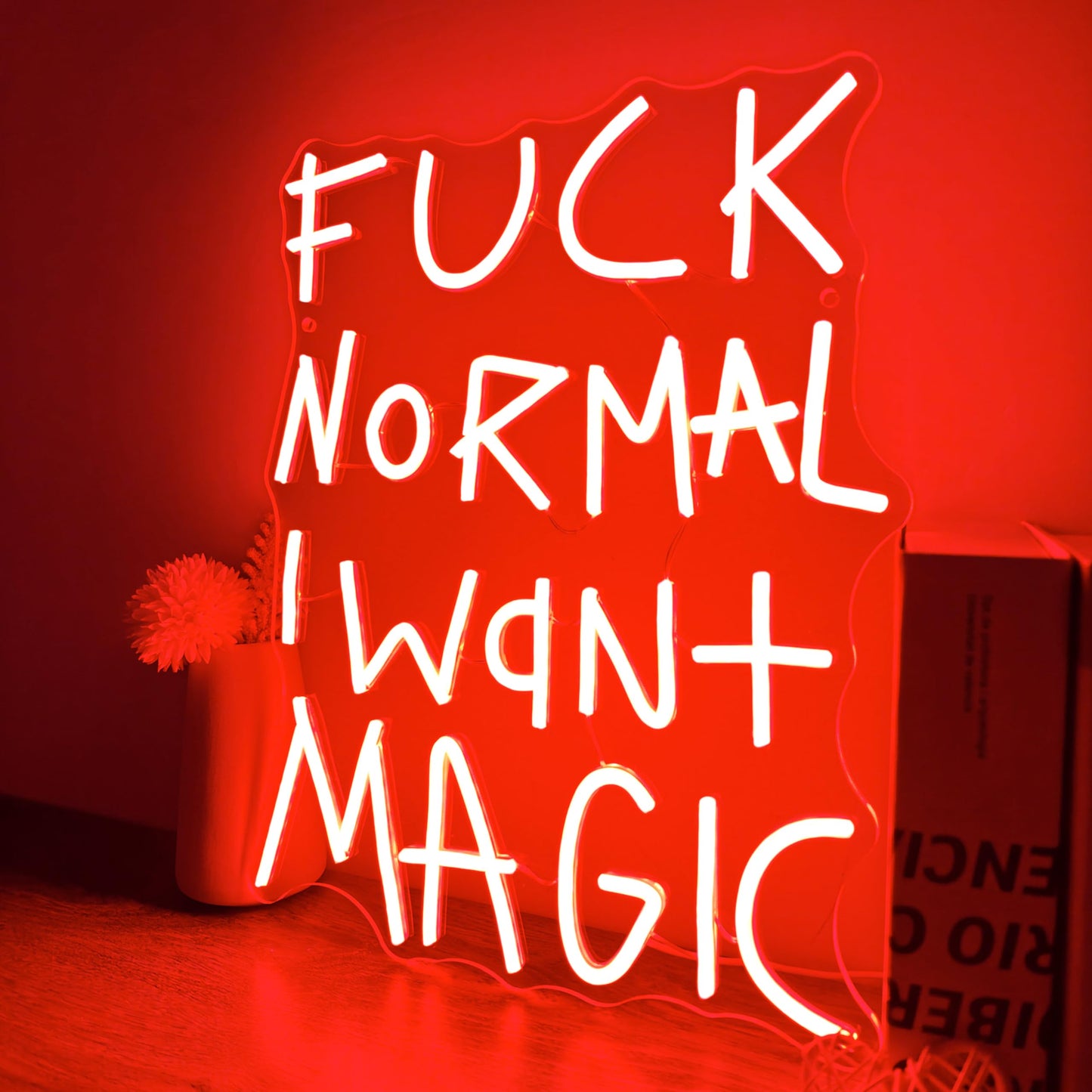 F**k Normal I Want Magic LED Neon Sign Bold Statement Wall Art Gothic Room Decor Alternative Aesthetic Light Christmas gifts