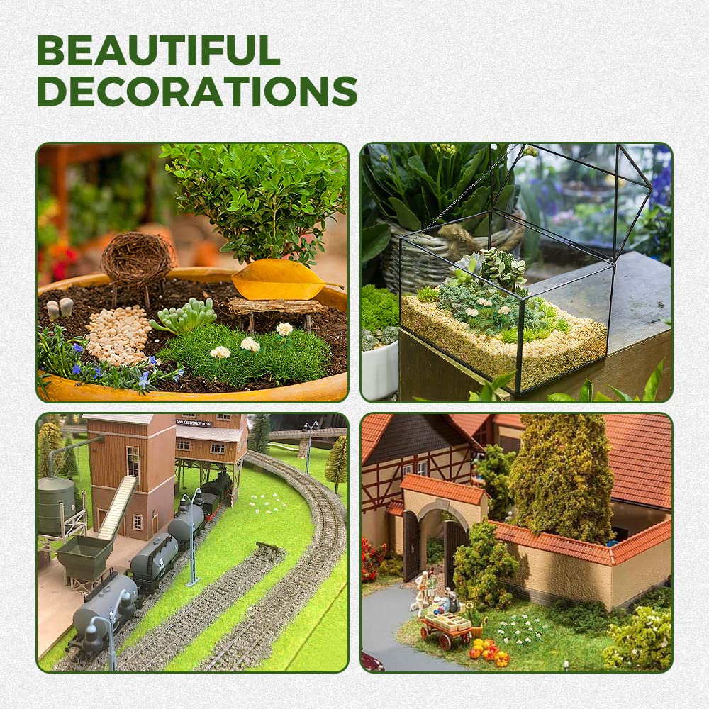 Yetaha 40 Pcs Flower Cluster, Vegetation Groups Grass Tuft, Handmade Premium Static Model Miniature Shrubs, Flower Grass Scenery for DIY Garden Courtyard Railway Landscape Layout (Gardenia, White)