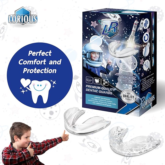 Moldable Mouth Guard for Teeth Grinding and Clenching – Custom Fit, Boil and Bite, Night and Day Use, 6 Pack in 2 Sizes for Kids and with Small Mouths