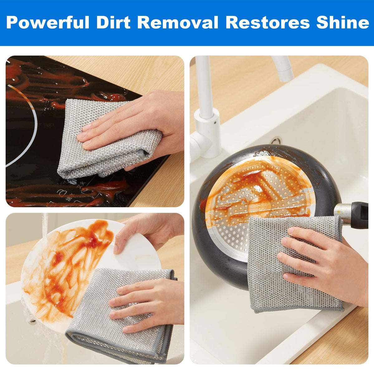Dual Sided Silver Microfiber Cleaning Cloth (3 Count)