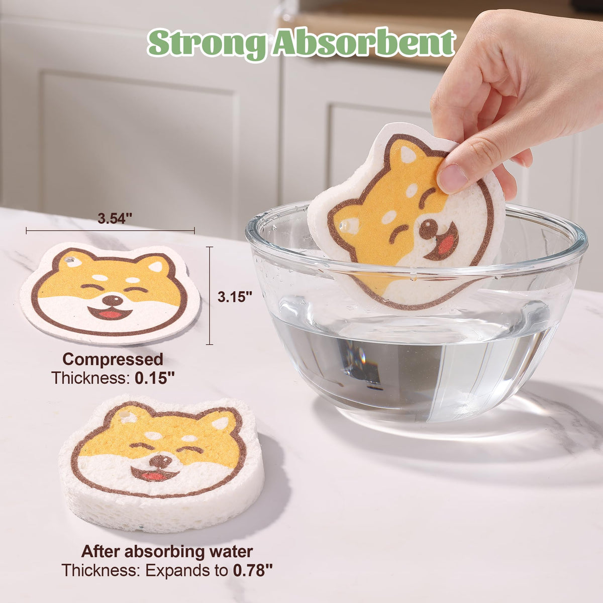 Cartoon Kitchen Sponge (4 Count)