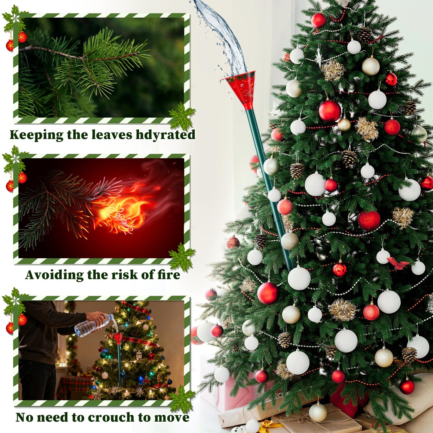 VICAMB 39.3 Inch Christmas Tree Watering Funnel,Christmas Tree Watering System Device,Long Tree Watering Funnel Spout for Indoor Outdoor Xmas Tree