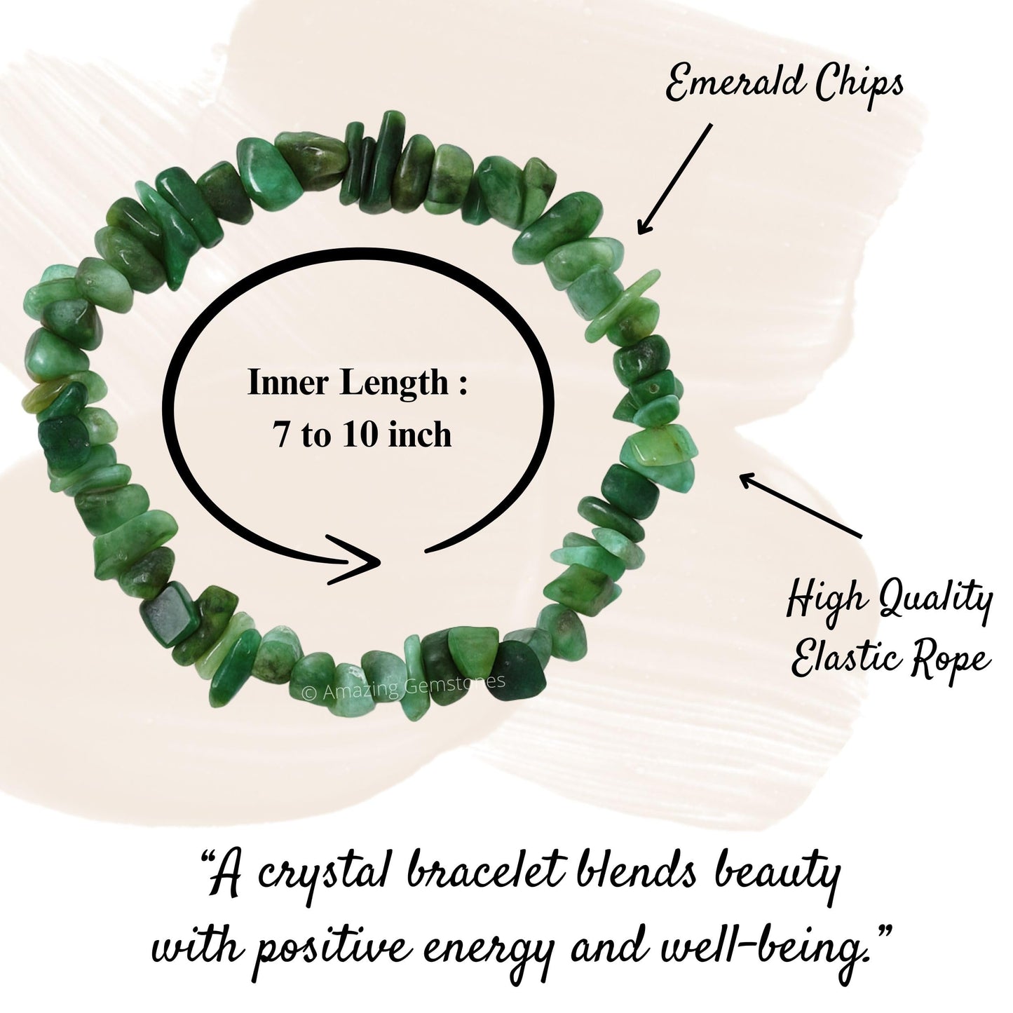 Amazing Gemstone Chips Bracelet (Emerald)