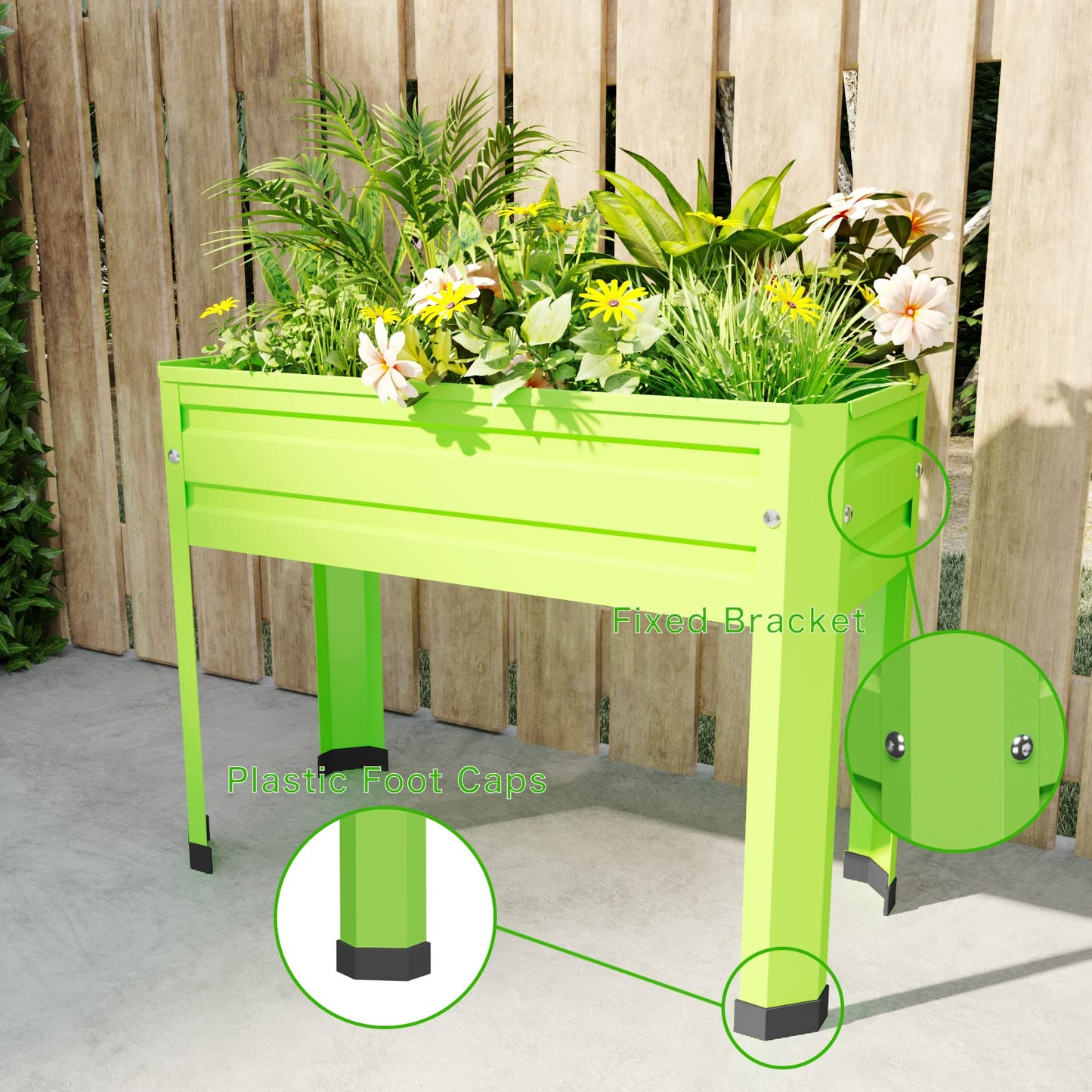 PROXRACER Elevated Raised Garden Bed with Legs, Heavy Duty Galvanized Steel Metal Planter Box for Vegetables, Flowers & Herbs, Sturdy Standing Planter for Indoor Outdoor Patio, Balcony & Deck