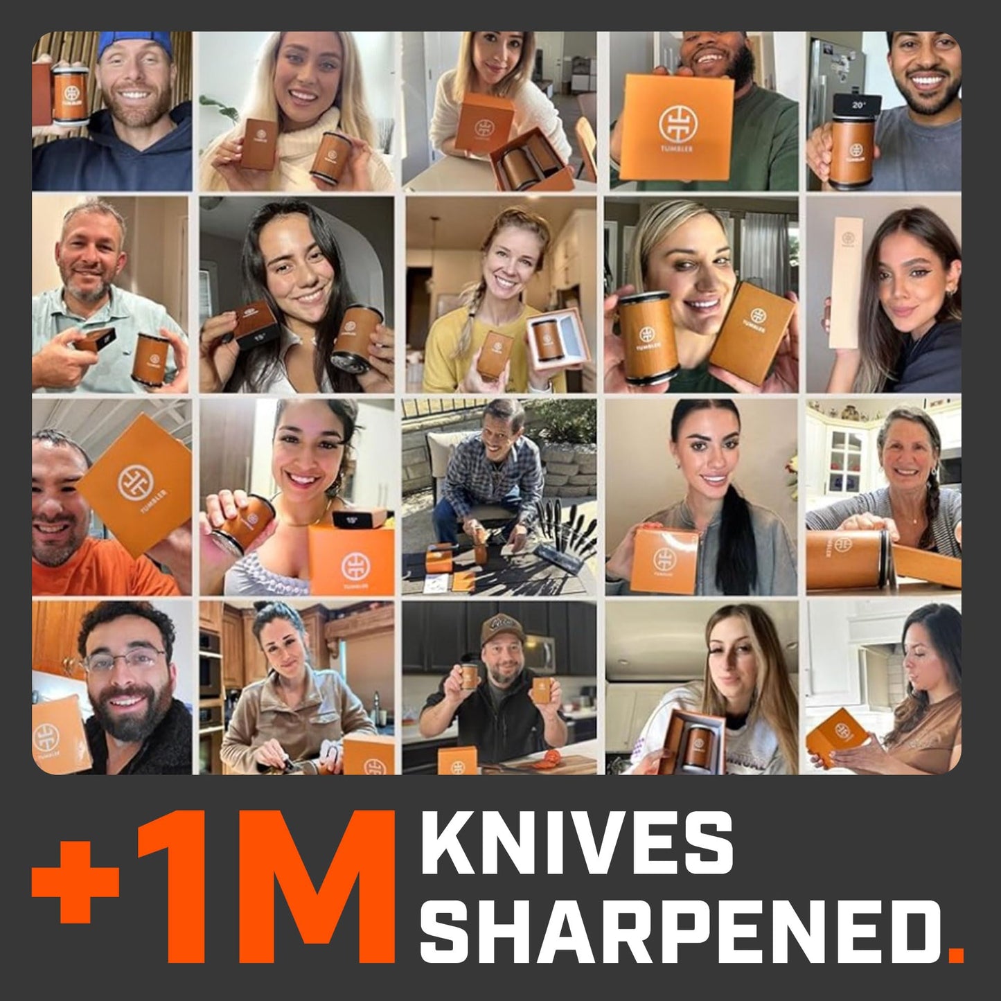 The Original Tumbler Rolling Knife Sharpener™ - Knife Sharpening Made Easy - Knife Sharpener Tool for Kitchen, Outdoor & Utility Knives - 15 & 20° Angles - Ultimate Gift for Father's Day