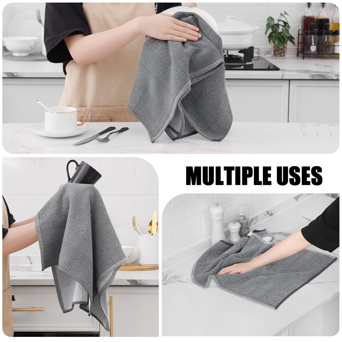 380 GSM Cotton Premium Kitchen Towels 3 Pack (3 Count)