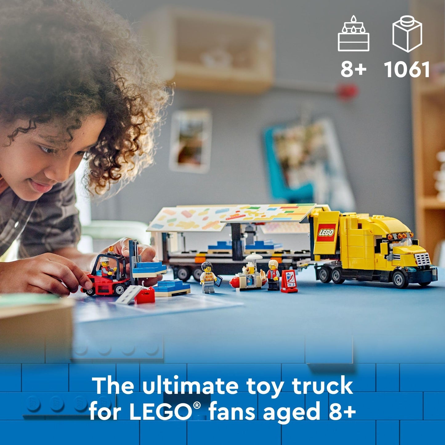 LEGO City Yellow Delivery Truck Toy - Semi Truck Building Toy for Boys & Girls, Ages 8+ Years - Gift for Birthdays - Pretend Play W/ 3 Minifigures - 60440