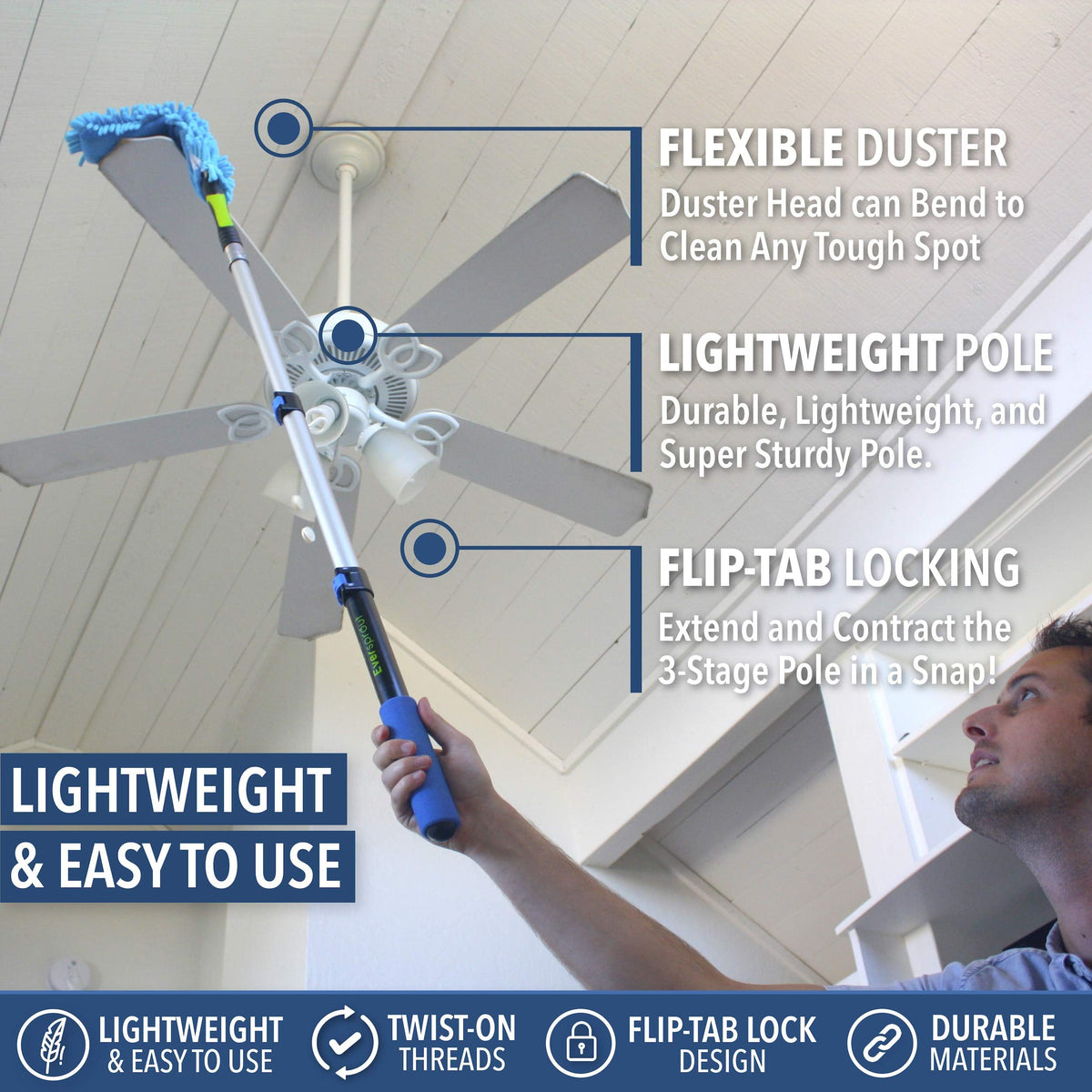 Ceiling Fan Duster with 3 Foot Pole