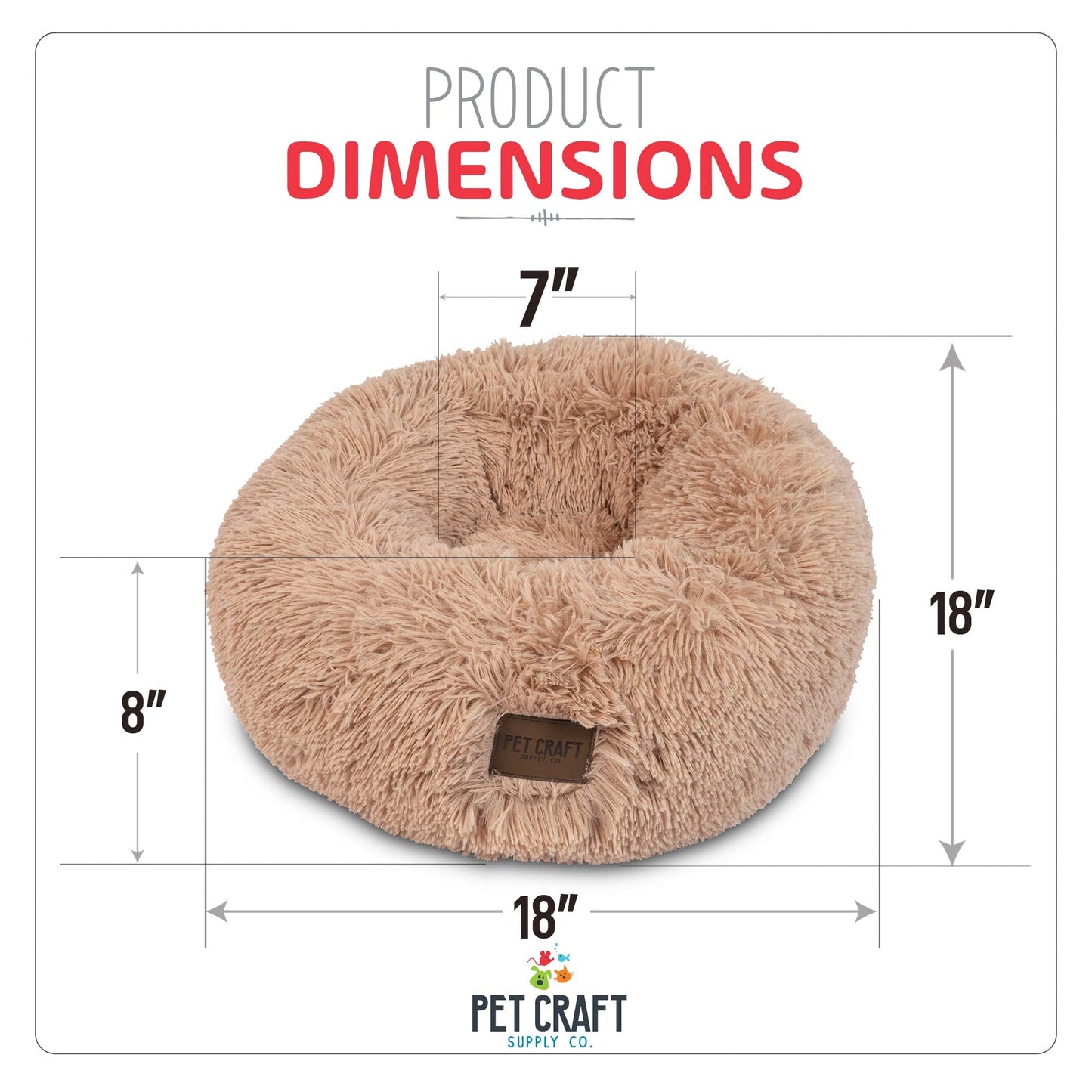 Pet Craft Supply Ultra Plush Calming Anti-Anxiety Pet Bed - Includes Super Soft Comfort Blanket - Great Medium Dog Bed Small Dog and Cat Bed;Cream