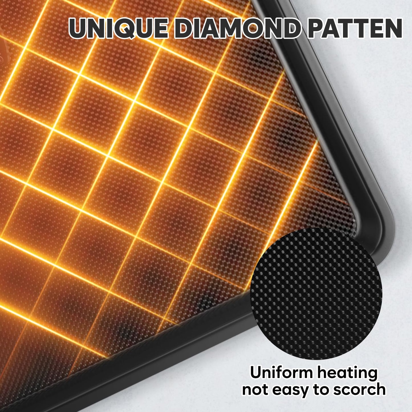 Nonstick Cookie Sheets for Baking with Cooling Rack Set of 4, 0.8mm Thick Heavy Duty Baking Sheets for Oven, Half/Quarter/Jelly Roll Pans Oven Trays, Baking Pan Set with Diamond Texture