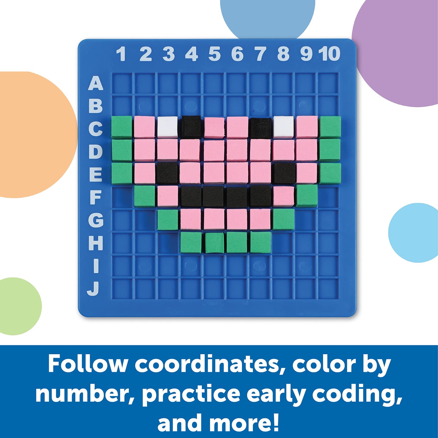 Learning Resources STEM Explorers Pixel Art Challenge - Science Kits & STEM Activities for Kids, Pattern Blocks, Fine Motor Skills, Math Manipulatives, Sorting and Counting, Gifts for Boys and Girls