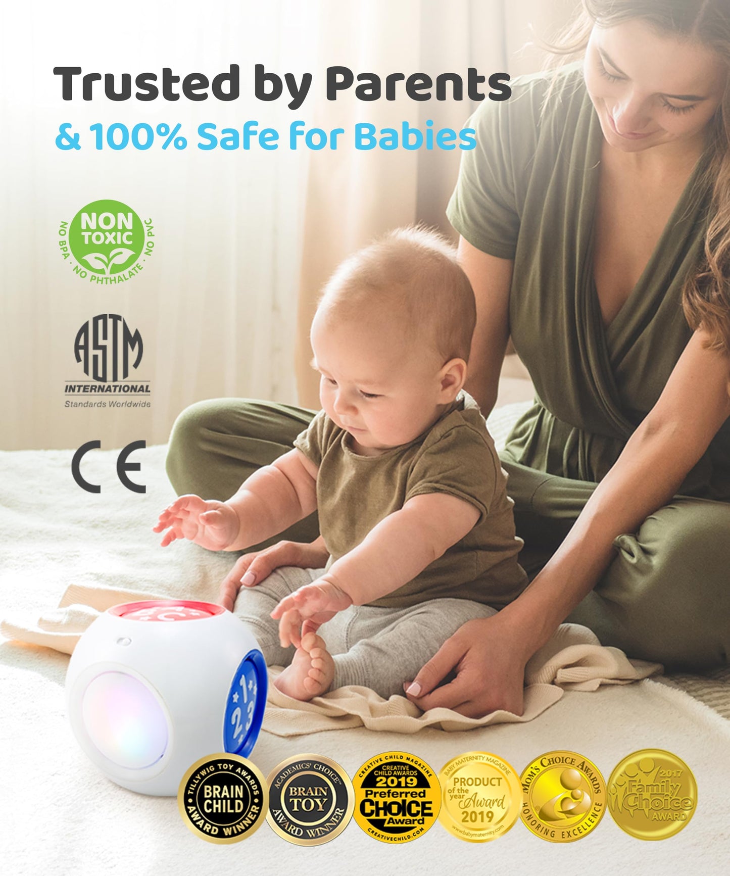 BEST LEARNING Learning Cube – Montessori Learning Cube for Babies 6–12 Months & Toddlers 1–3 – Musical Sensory Activity Cube with Lights & Sounds – Early Development Educational Toy