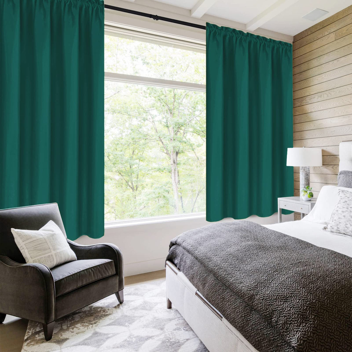 Blackout Curtains for Bedroom Living Room 42 x 63 Inch Long 2 Panels (2 Count)