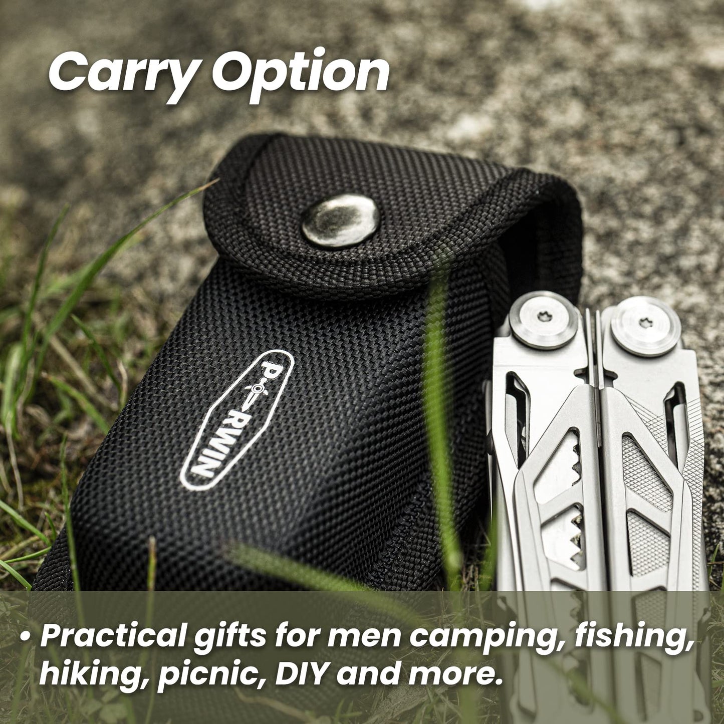 PERWIN Multitool, 17-in-1 Stainless Steel Multi Tool Pliers with Self-Locking, Pocket Knife, Nylon Sheath, Professional (EDC) Multi-Tool for Survival, Camping and Hunting, Hiking, Gifts for Men